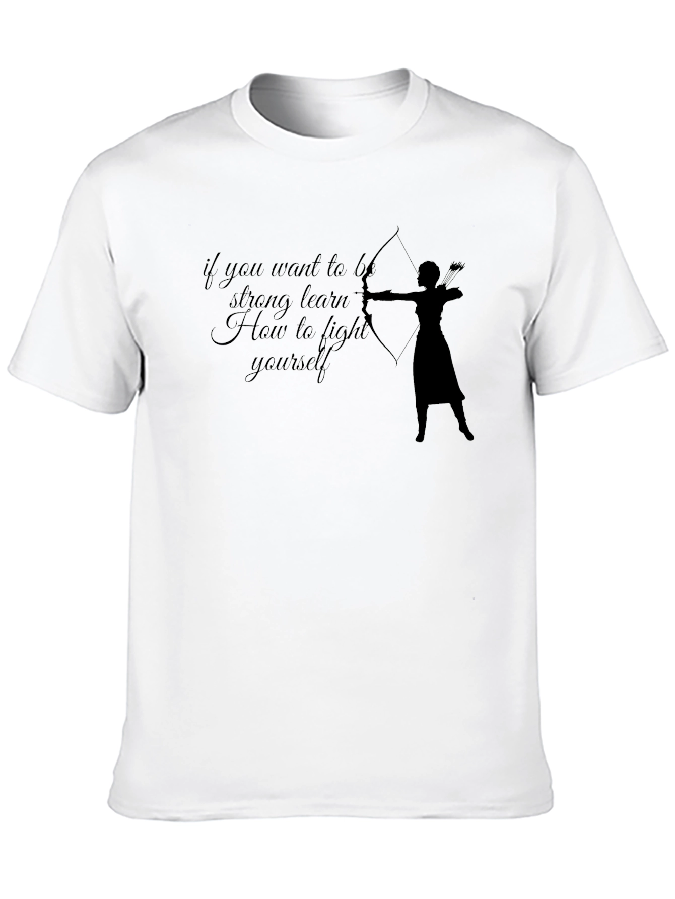 Black Archer Motivational T-Shirt - Learn to Fight Yourself view 10