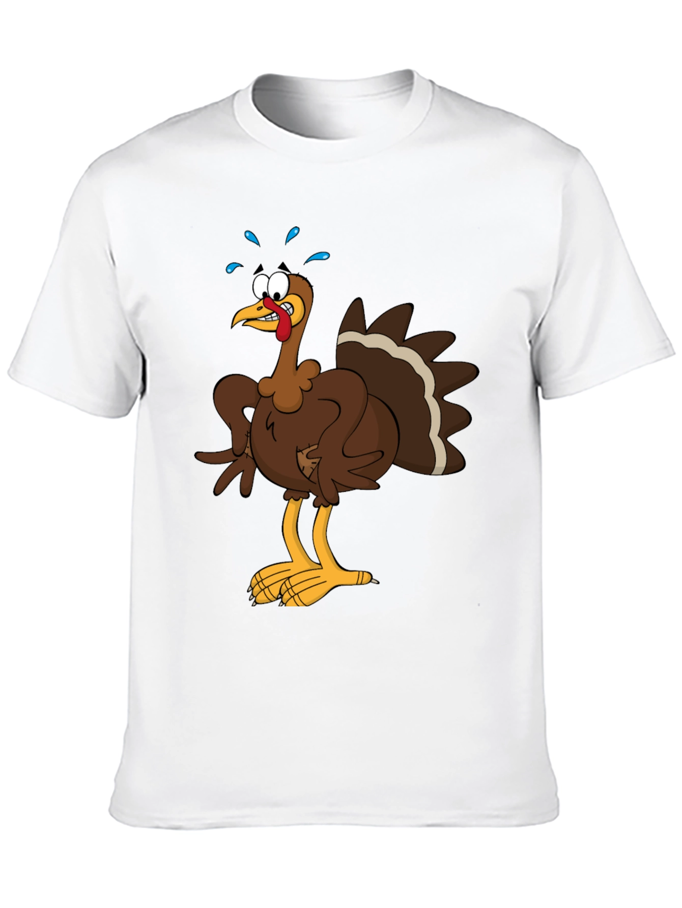 Black Turkey Cartoon Graphic Tee - Thanksgiving Apparel view 10