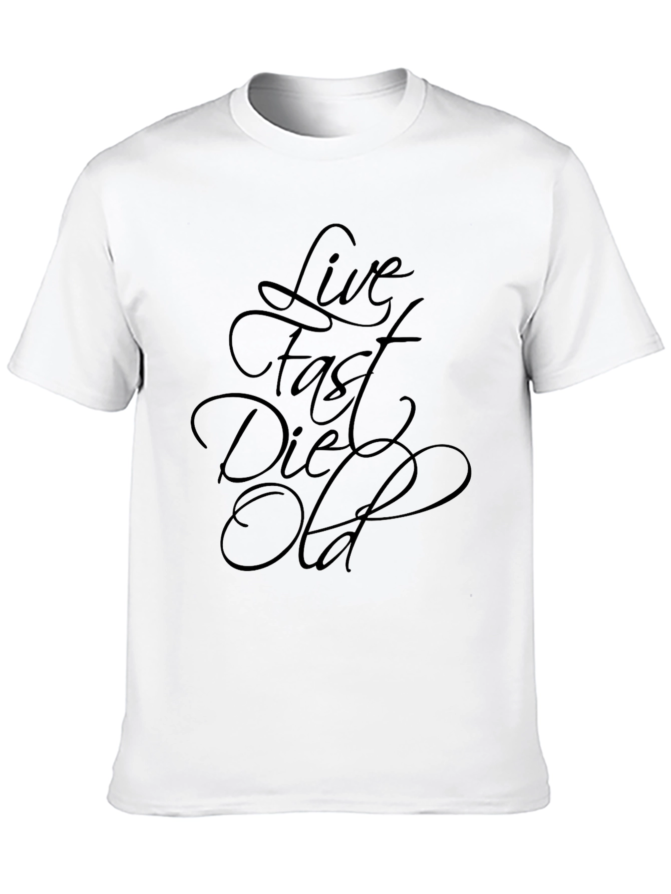 Black Live Fast Die Old Graphic Tee - Black Casual T-Shirt view 10