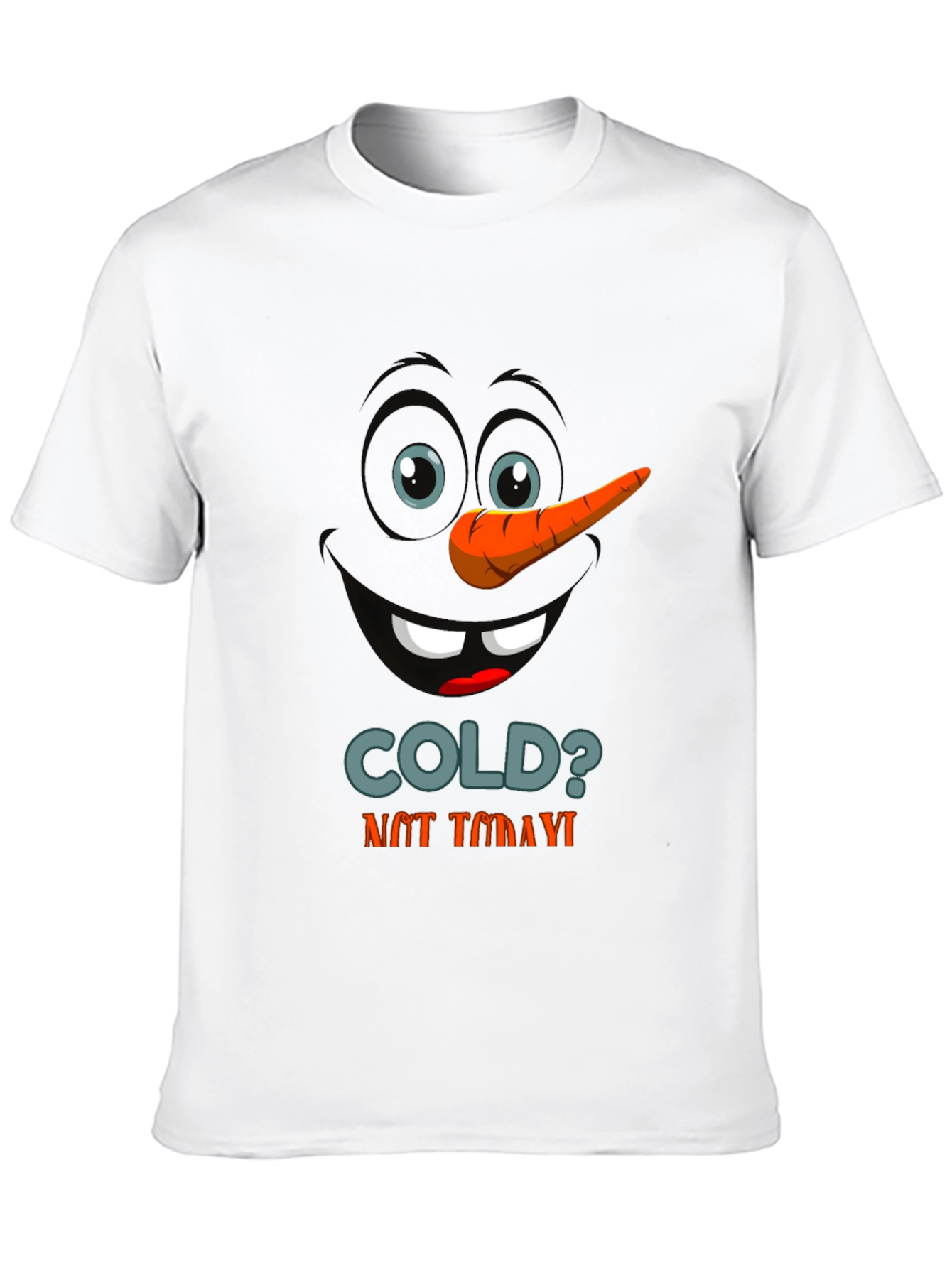 Black Funny Snowman Face Graphic T-Shirt view 10
