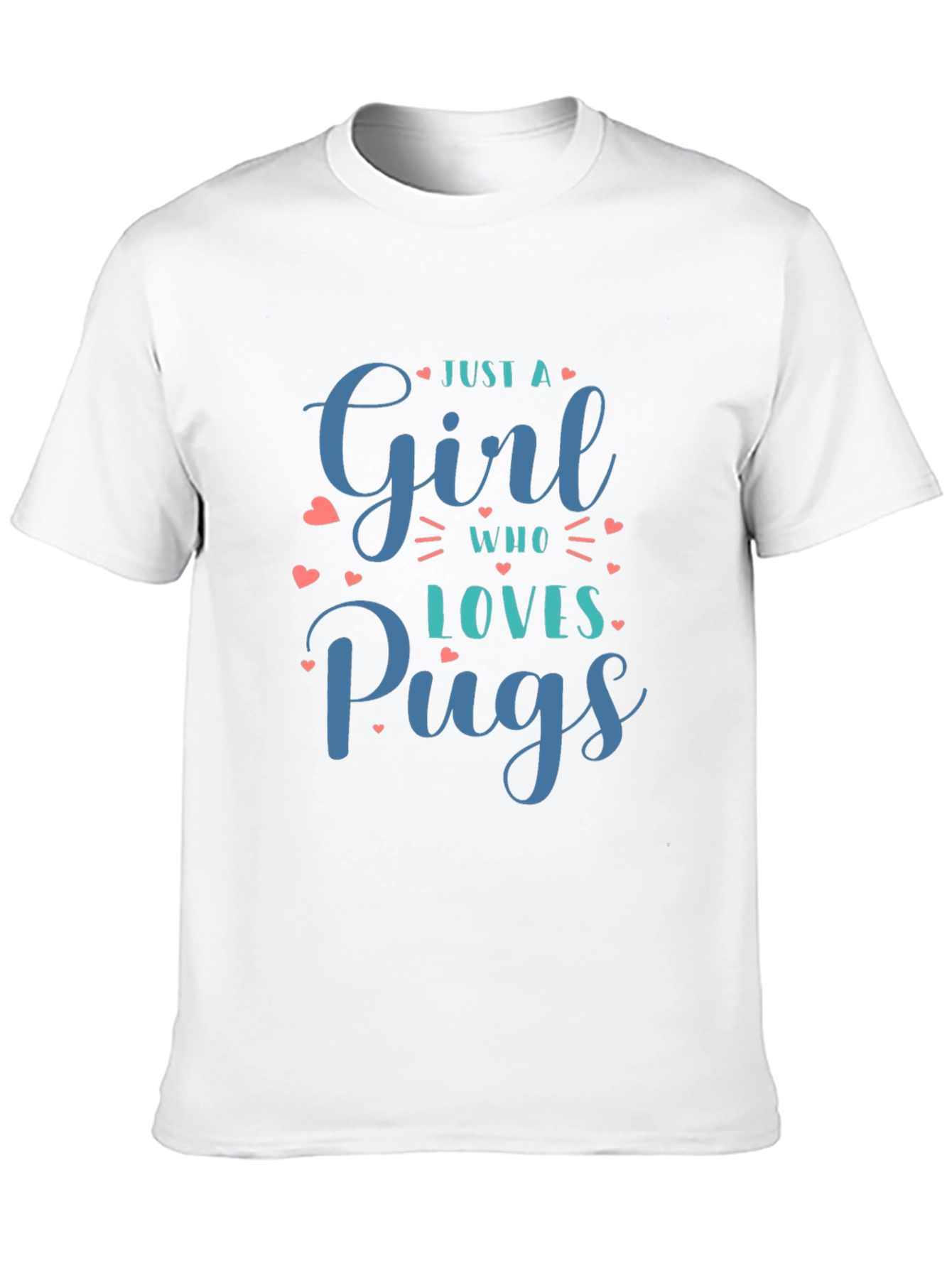 Black Just A Girl Who Loves Pugs Black T-Shirt view 10