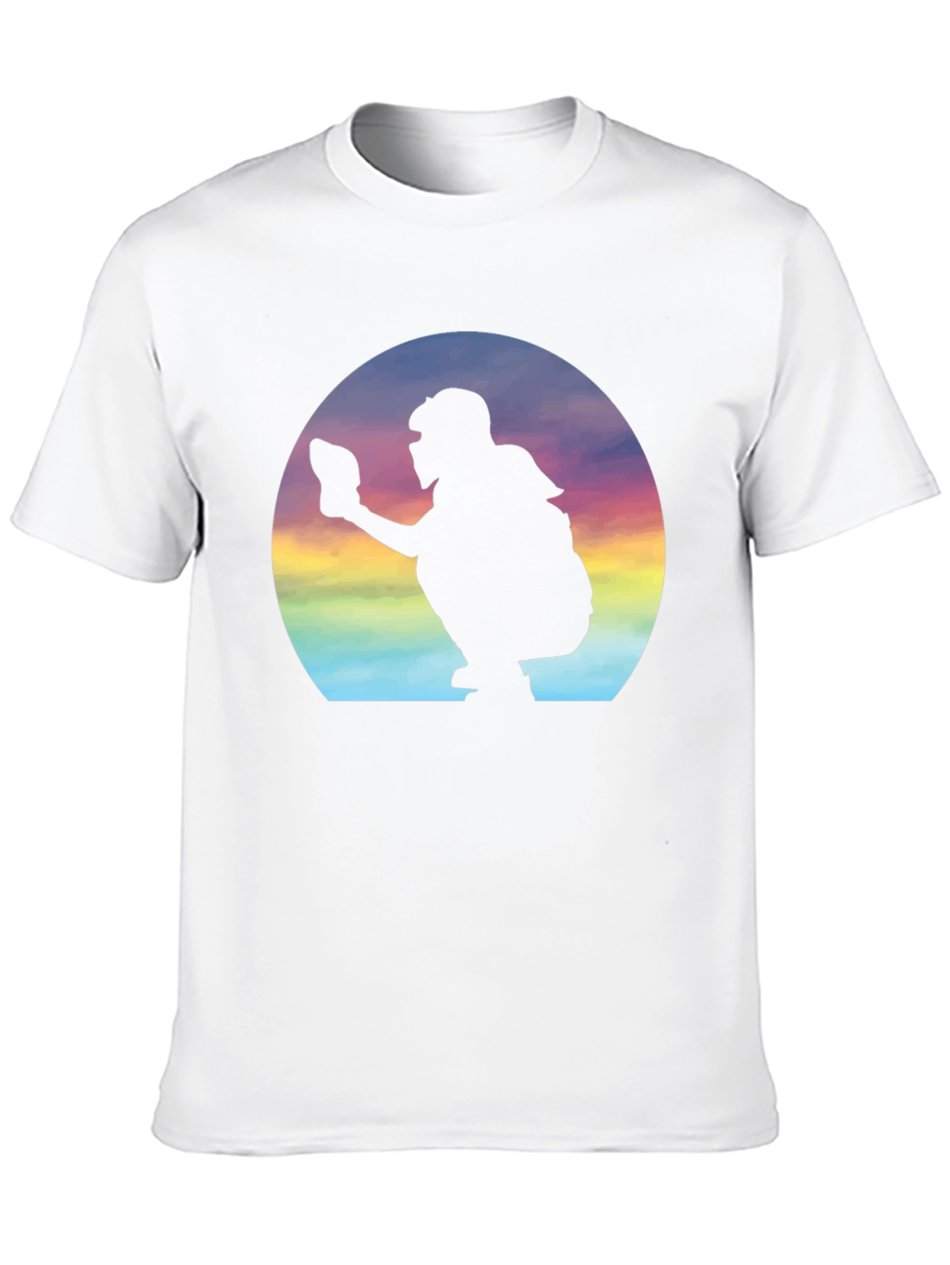 Black Baseball Catcher Silhouette Graphic Tee view 10