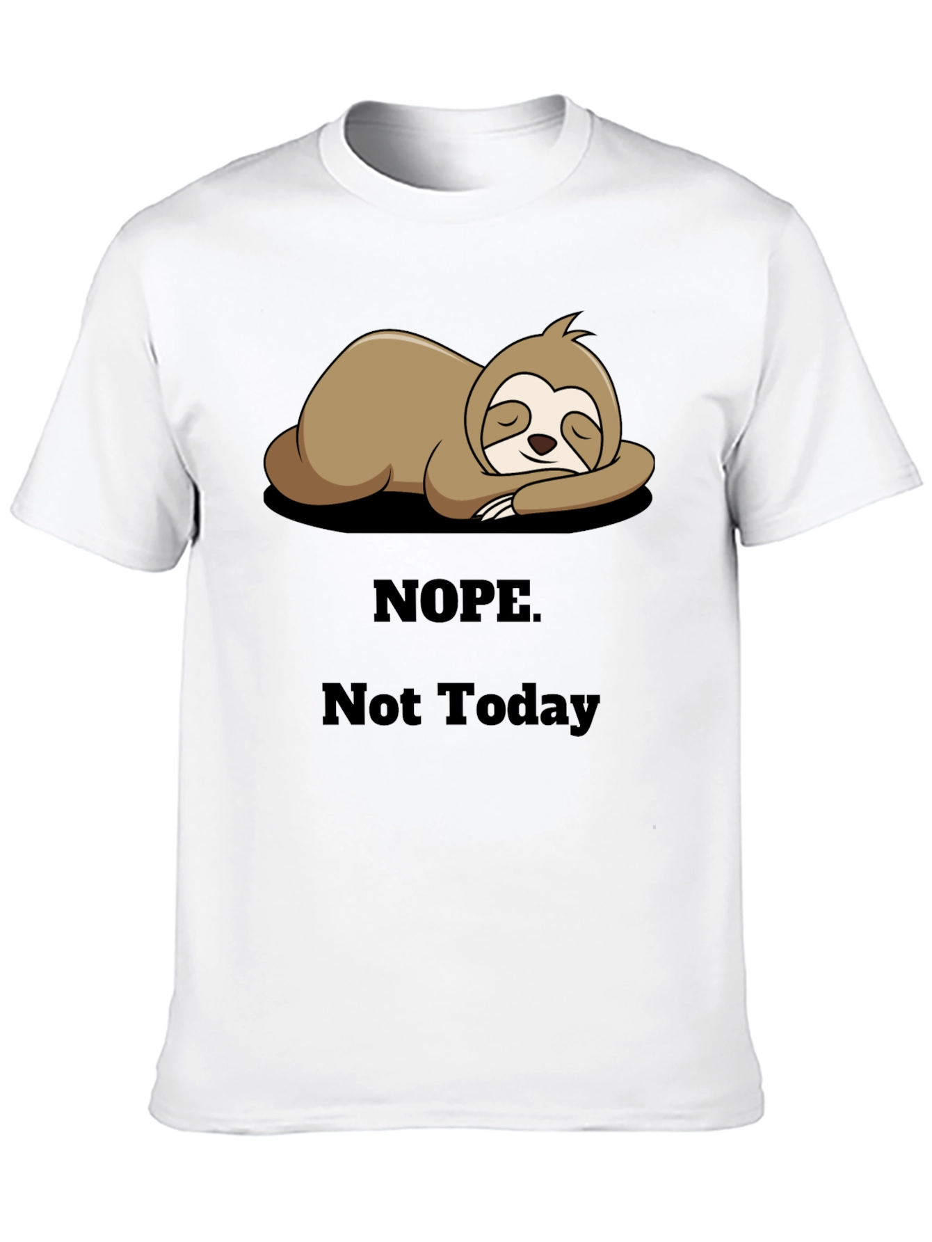 Black Nope Not Today Sloth Graphic Black T-Shirt view 10