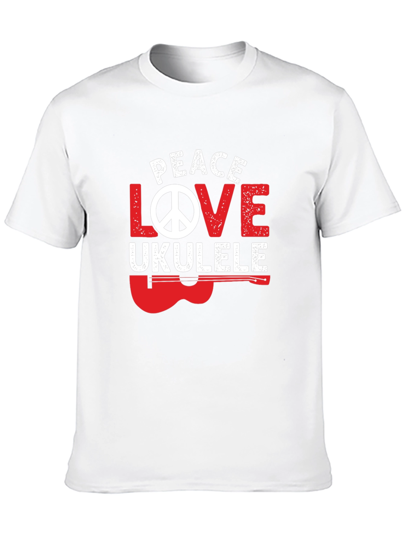 Black Peace Love Ukulele Graphic T-Shirt view 10