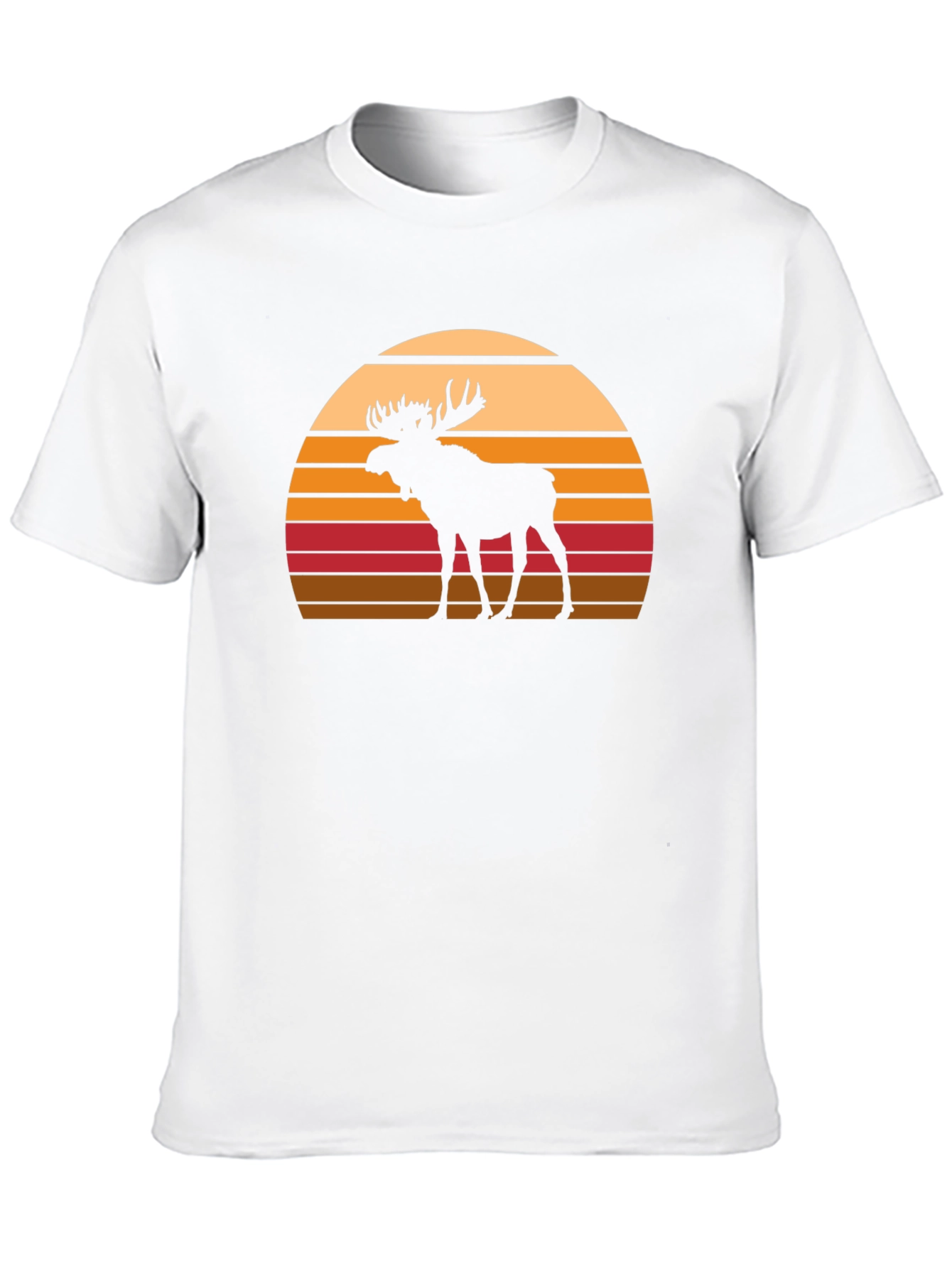 Black Moose Silhouette Sunset Graphic T-Shirt view 10