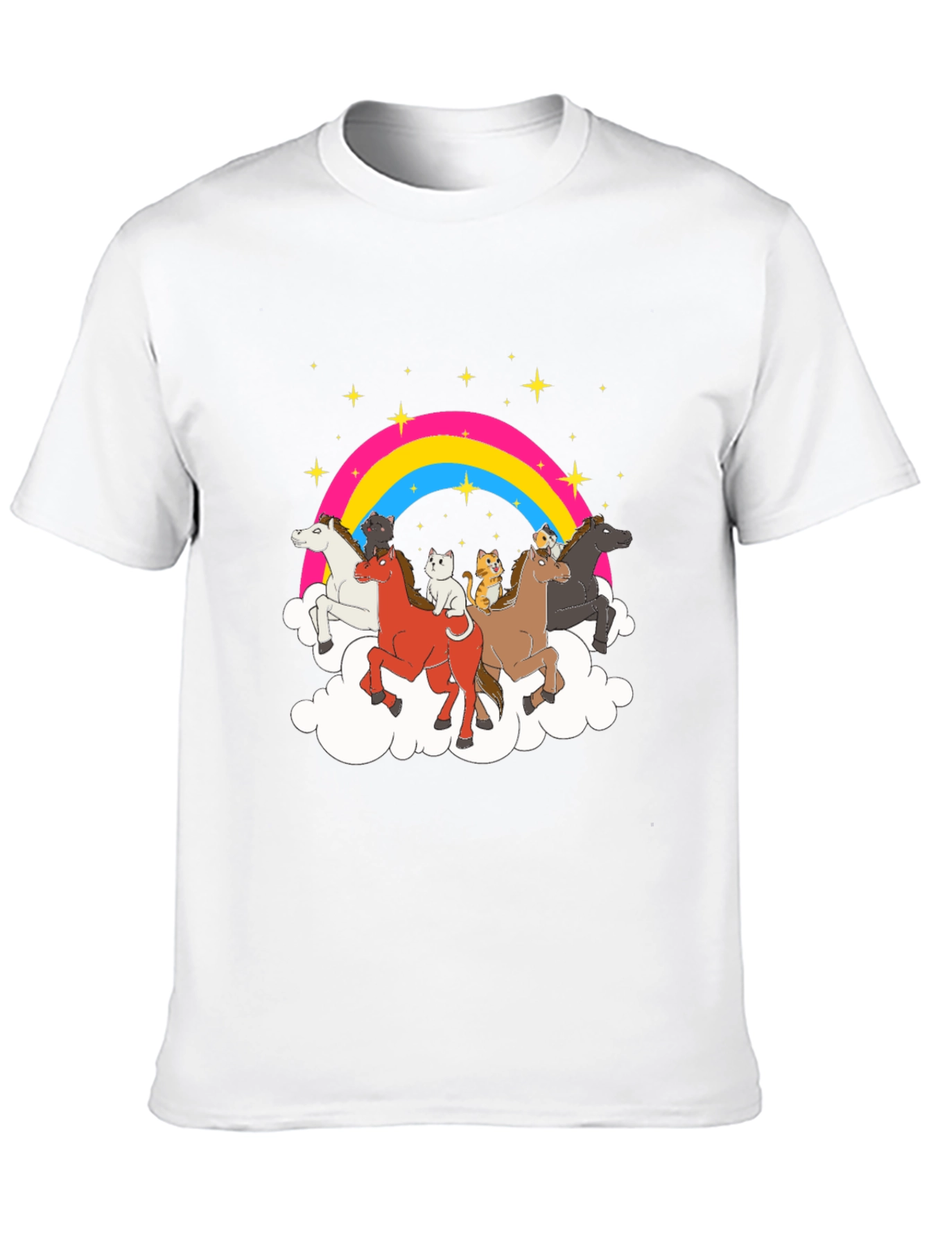 Black Rainbow Horse & Cat Tee view 10