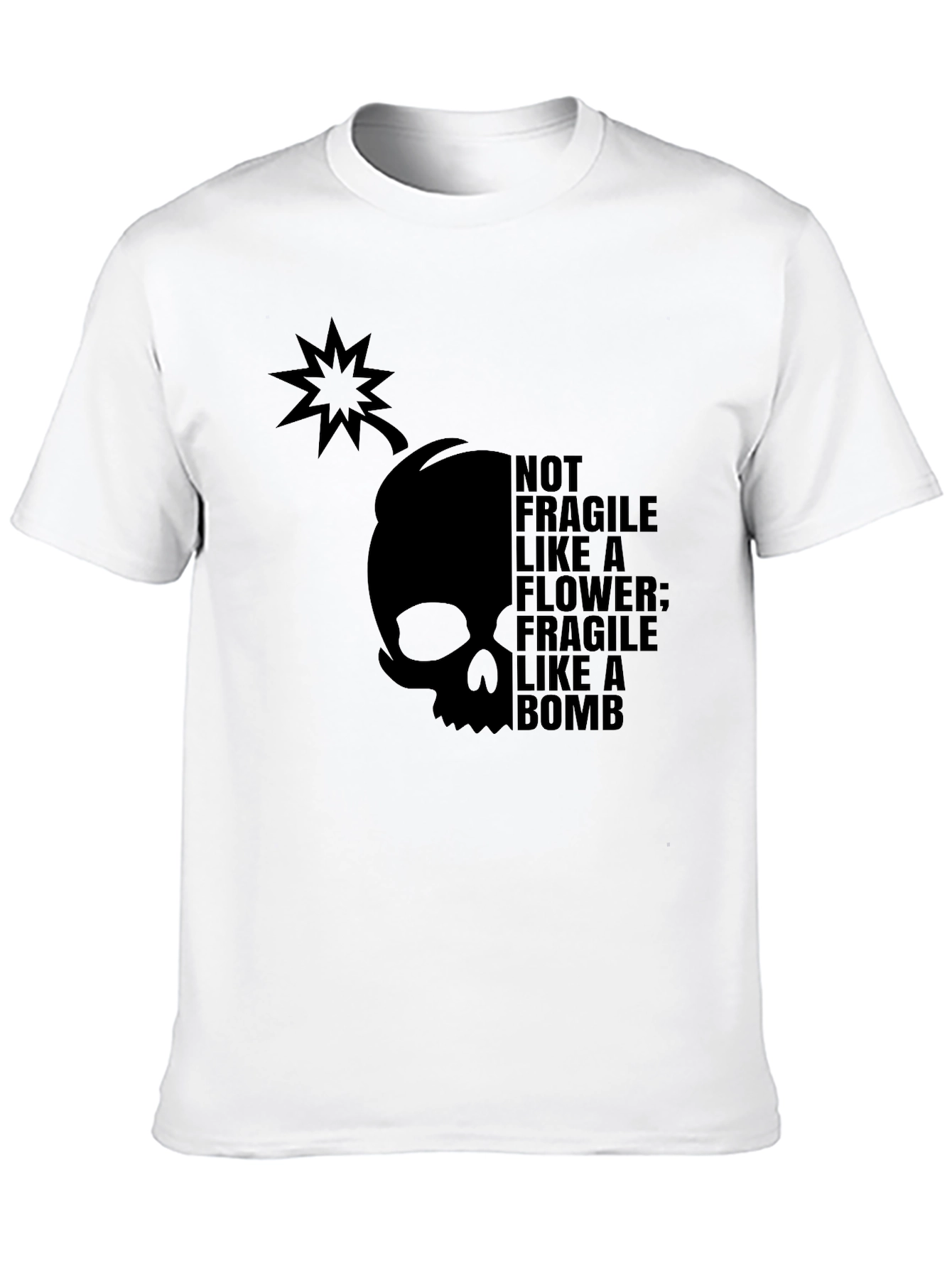 Black Fragile Like a Bomb T-Shirt - Men's Graphic Tee view 10