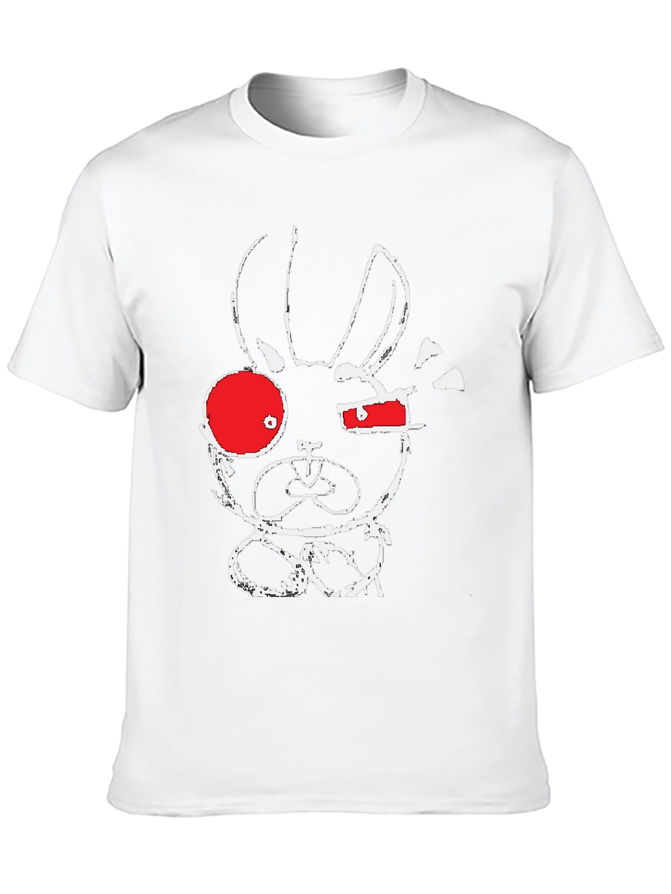 Black Abstract Bunny Graphic T-Shirt view 10