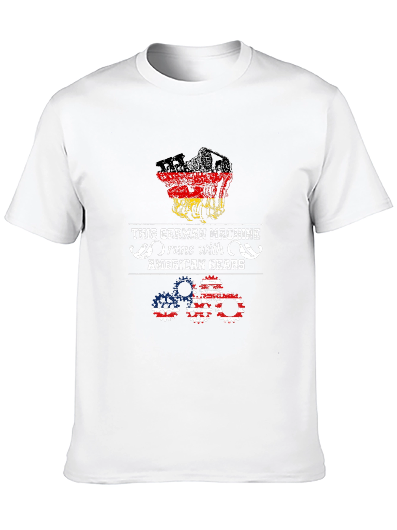 Black German Machine American Gears T-Shirt view 10