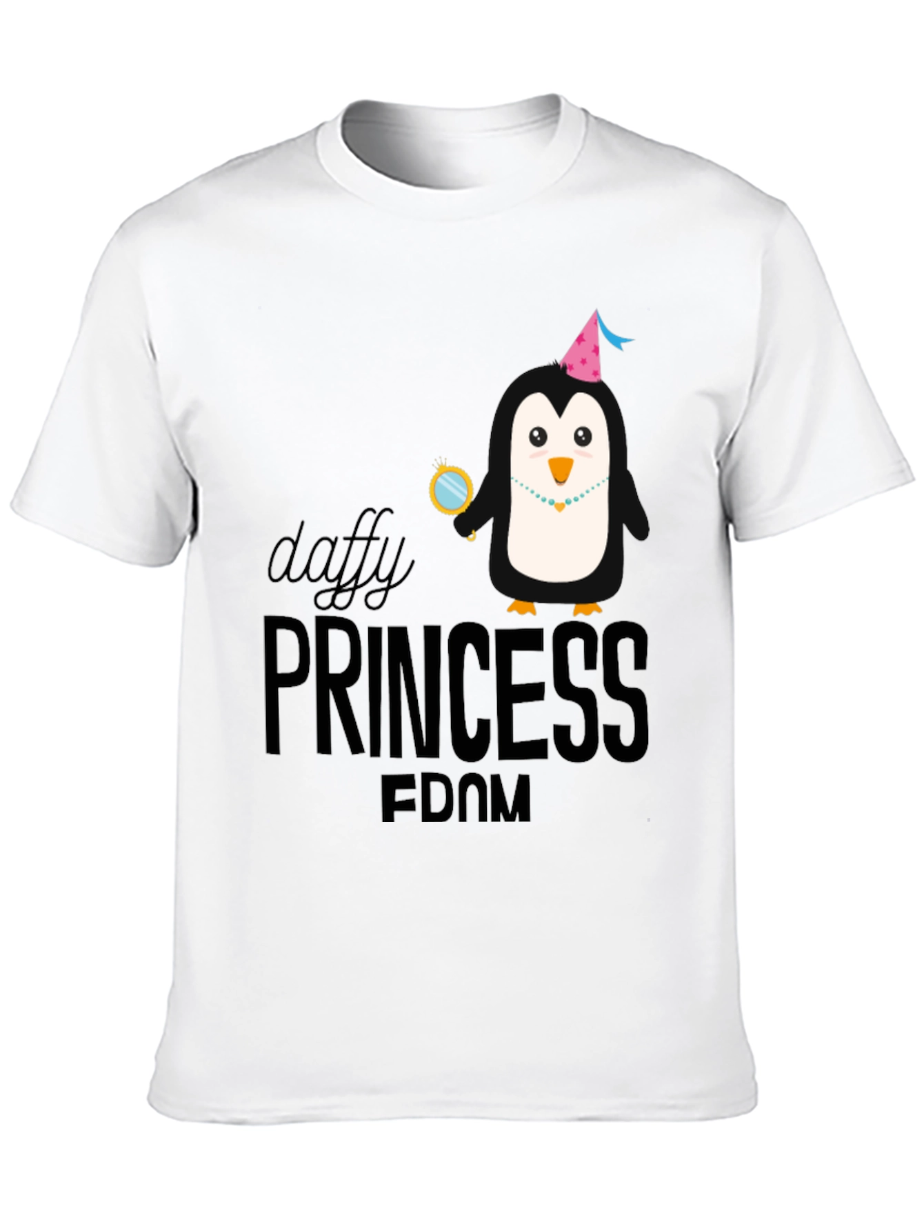 Black Daffy Princess Penguin T-Shirt - Soft Cotton view 10