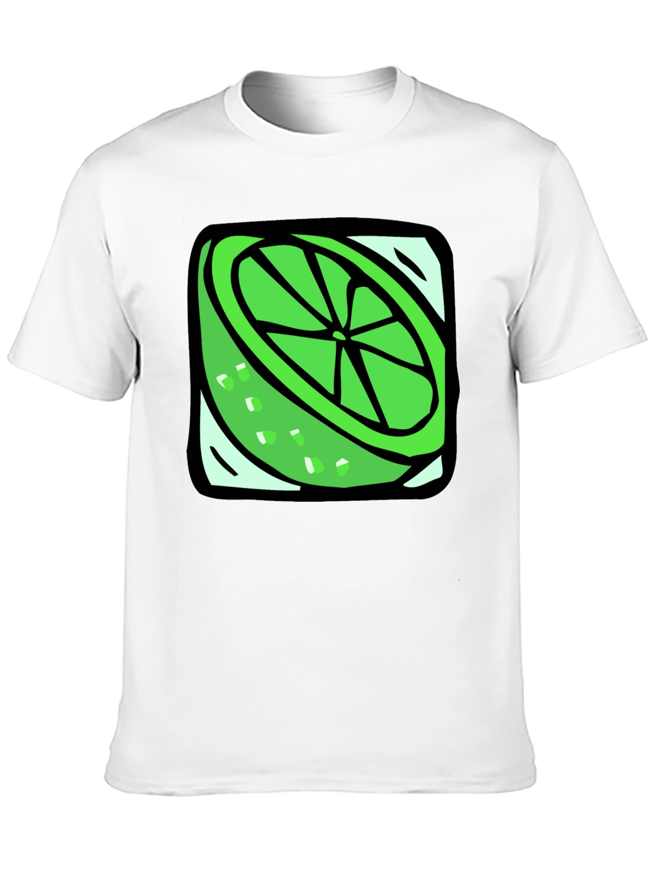 Black Lime Slice Graphic Tee - Fresh & Fun Design view 10