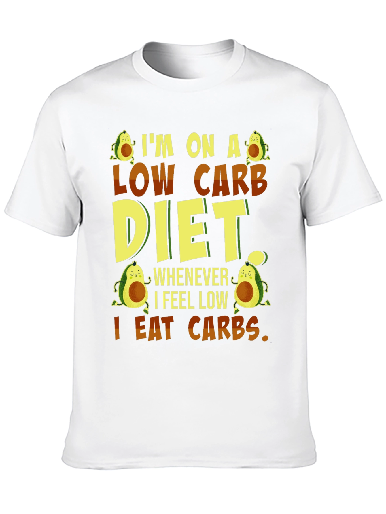 Black Low Carb Diet Funny T-Shirt view 10