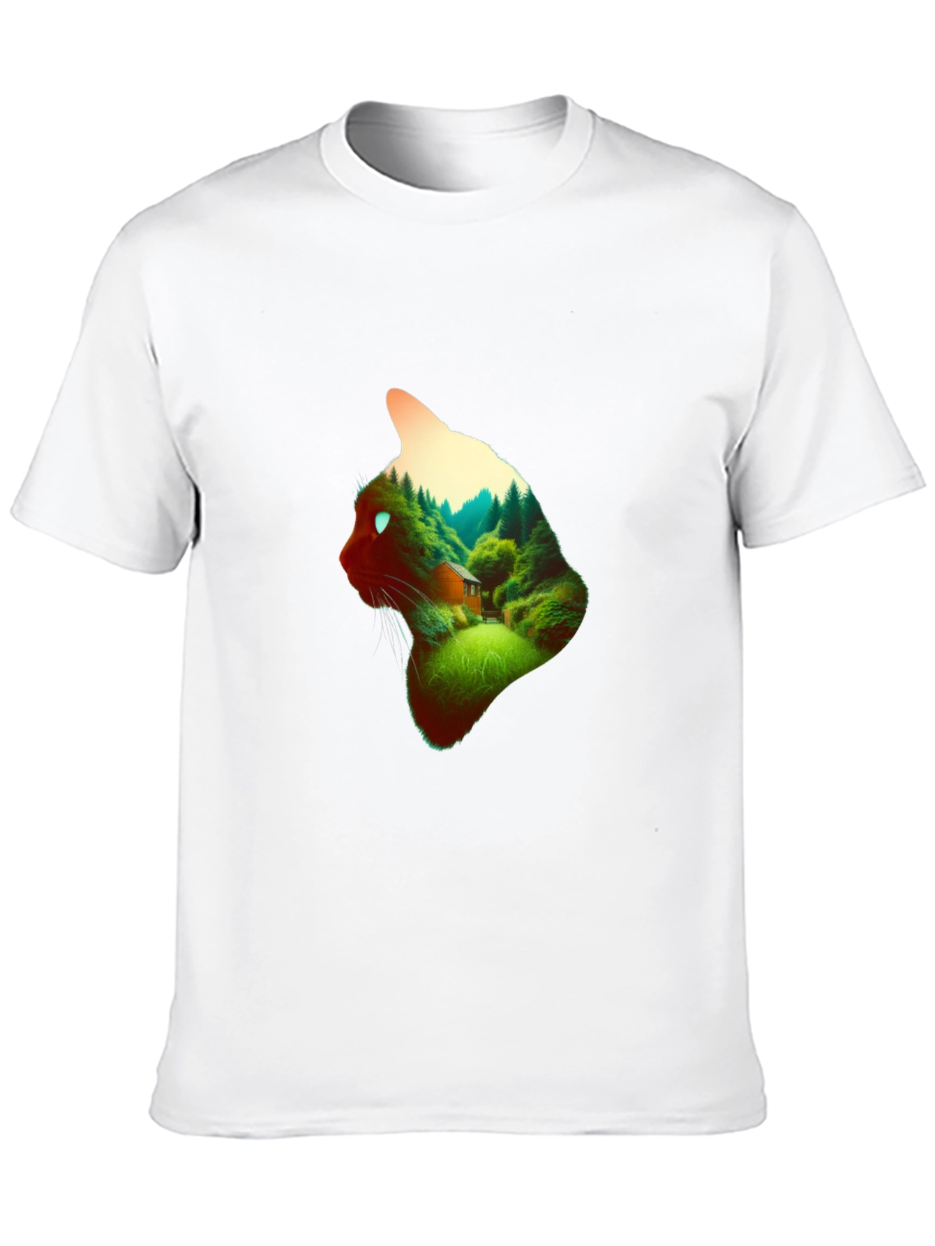 Black Cat Forest T-Shirt - Nature Lover Tee view 10