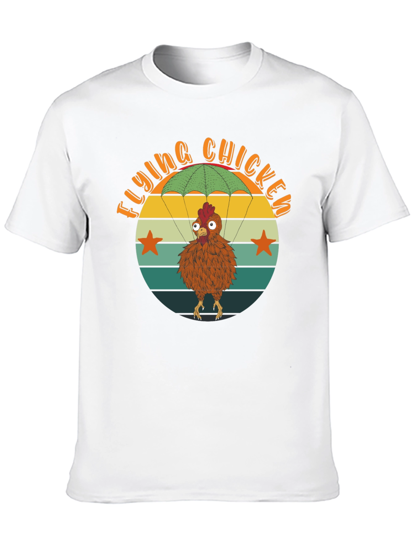 Black Flying Chicken T-Shirt - Funny Parachute Chicken Tee view 10