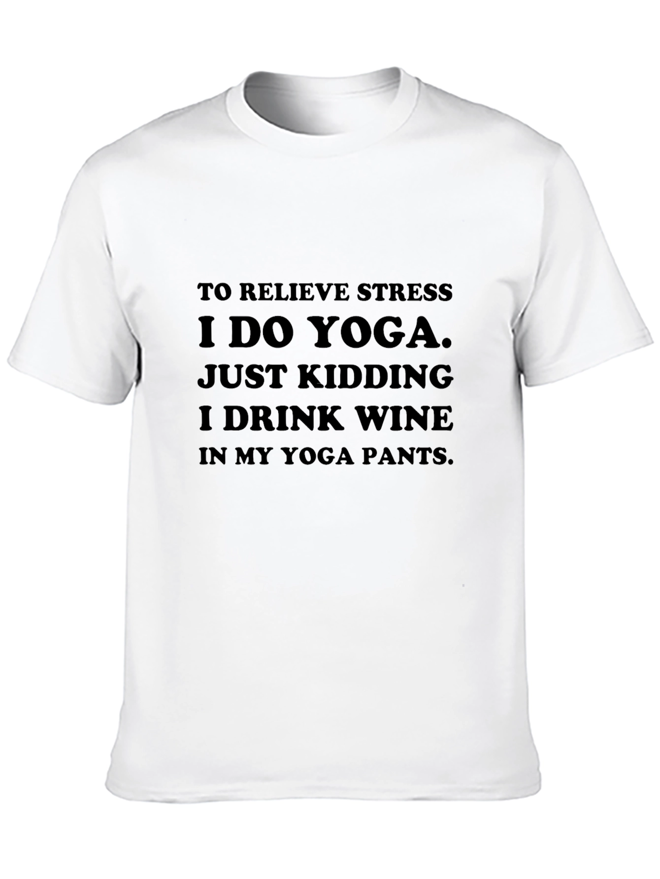 Black Yoga & Wine T-Shirt: Relieve Stress in Comfort view 10