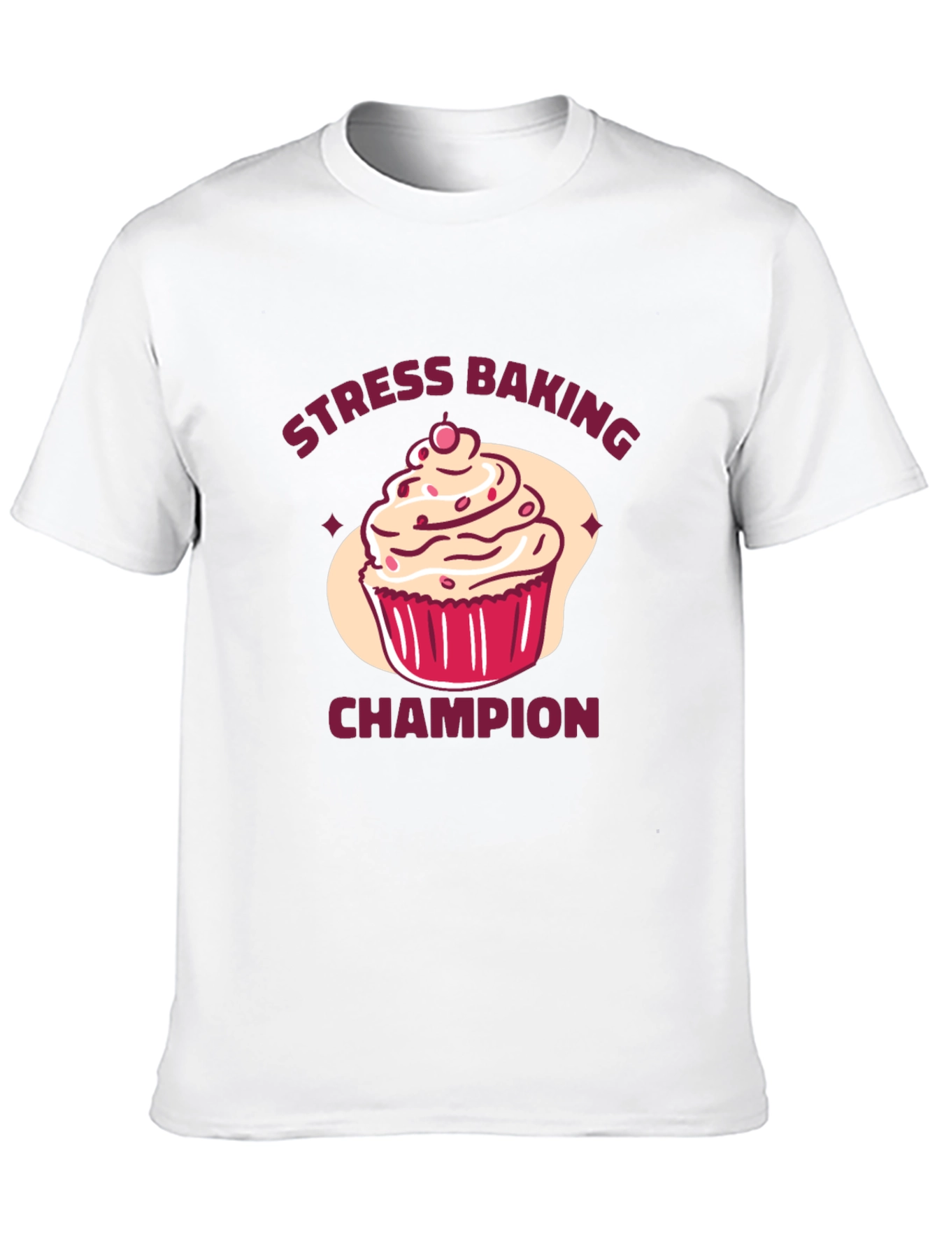Stress Baking Champion T-Shirt - Cupcake Graphic Tee - 10
