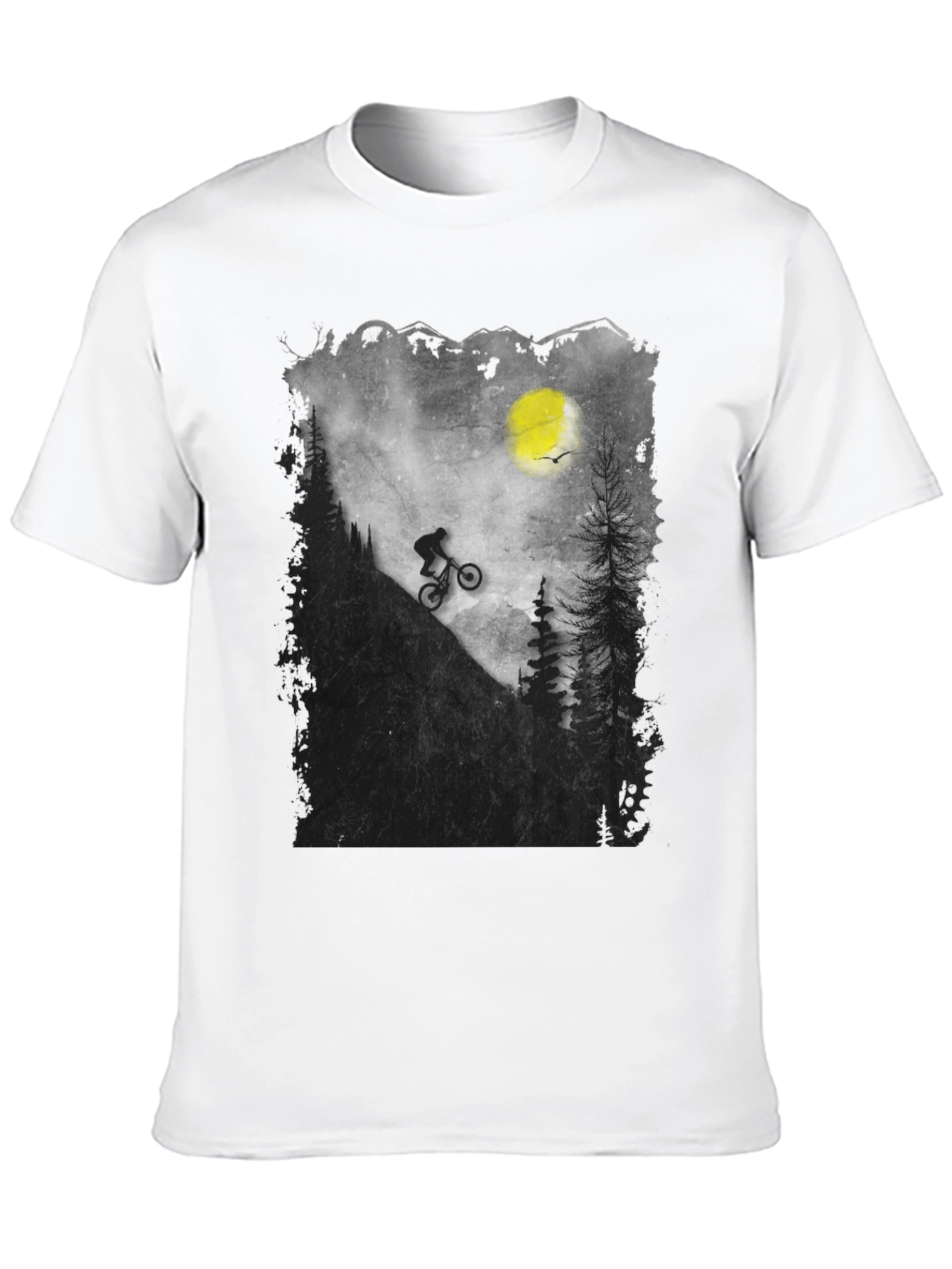 Black Mountain Biker Silhouette Graphic Tee view 10
