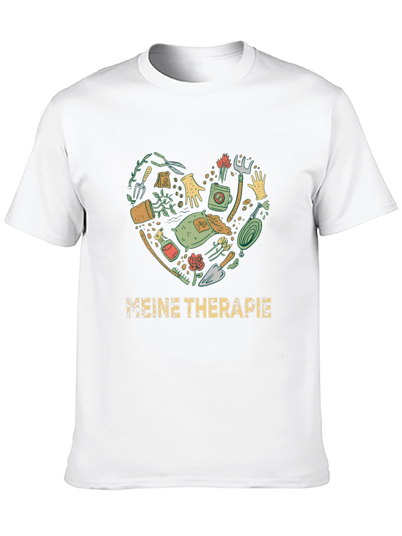 Black Gardening Therapy T-Shirt - Heart Design view 10