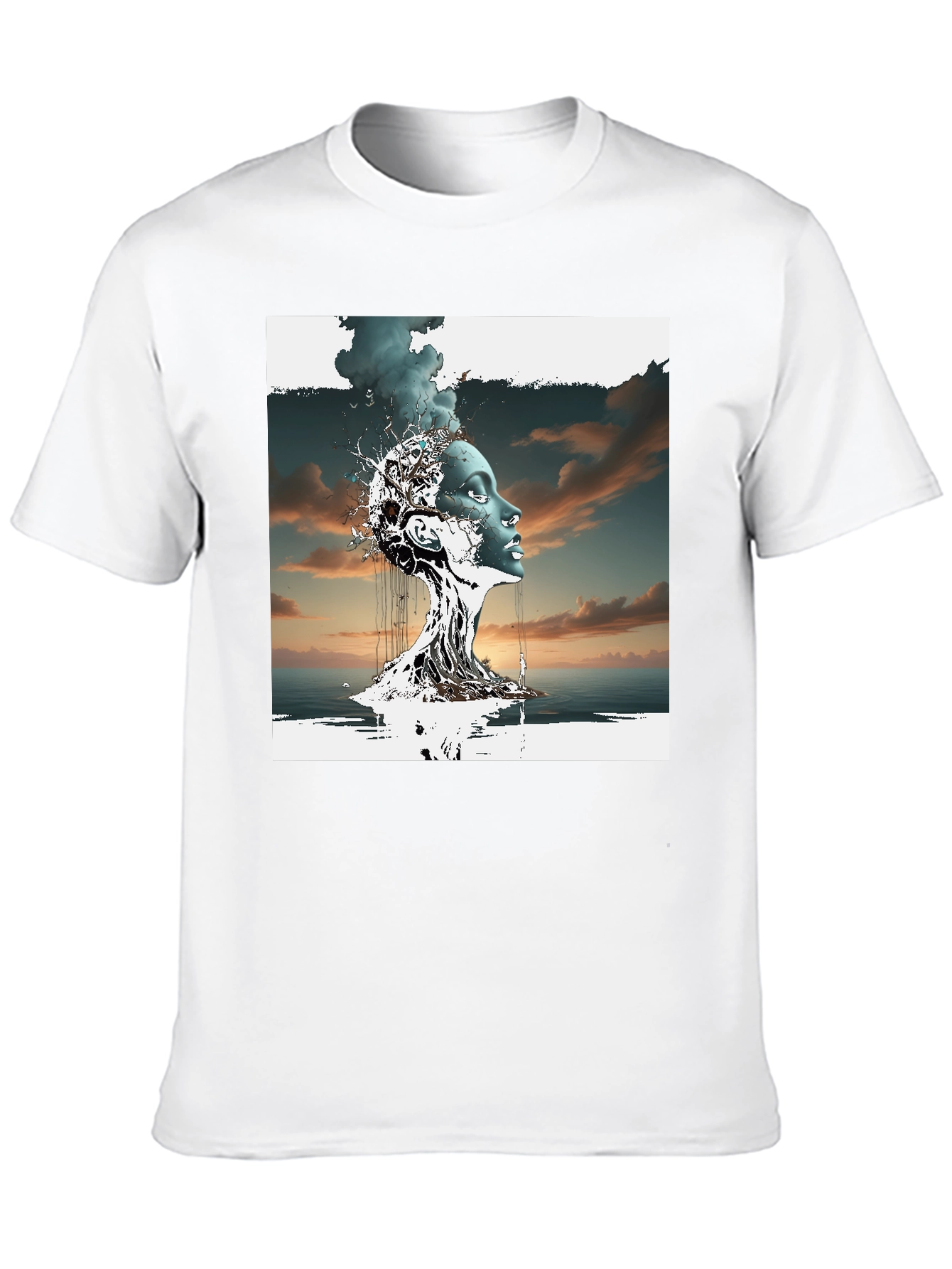 Black Abstract Woman Graphic T-Shirt view 10