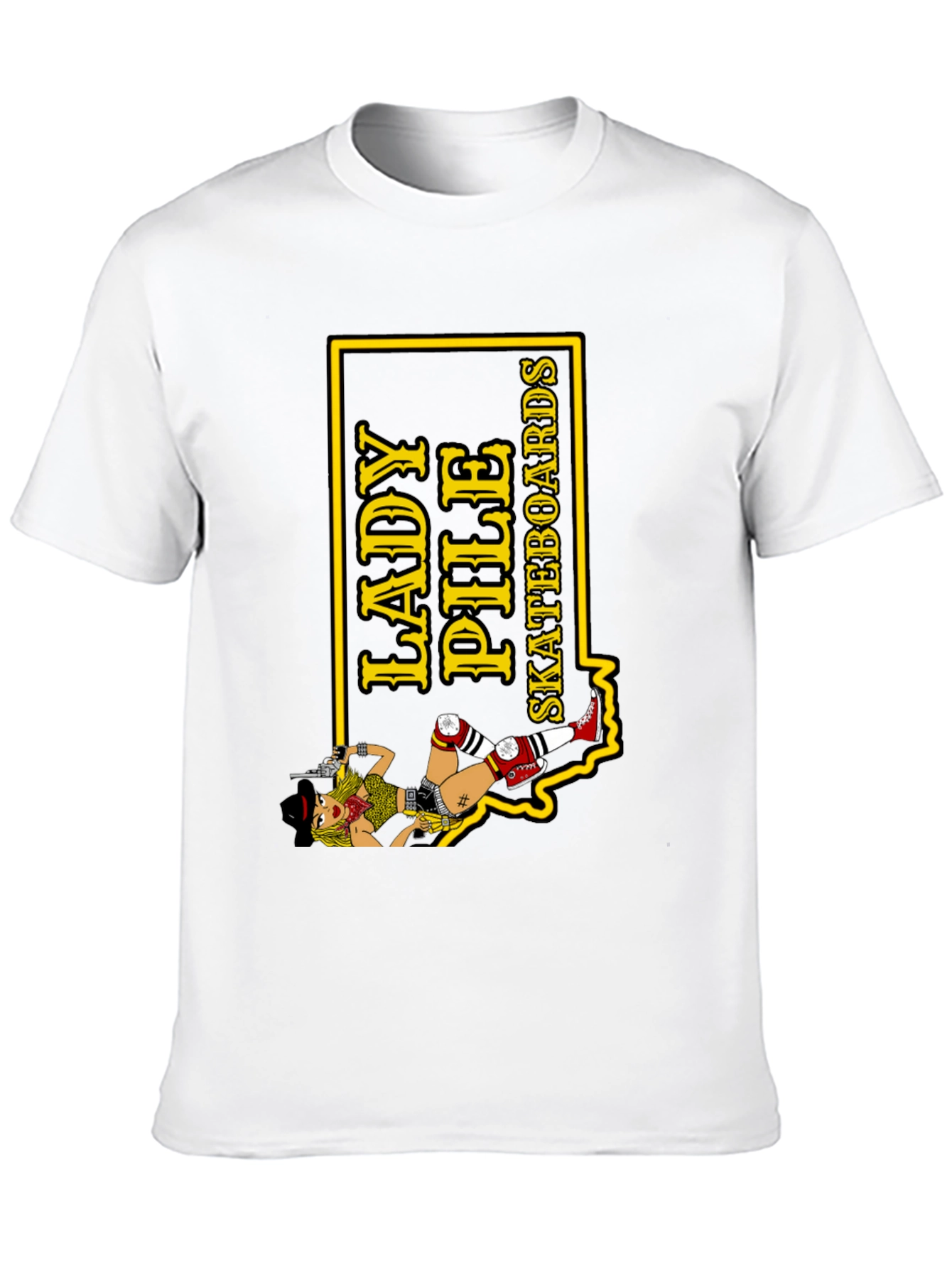 Black Lady Pile Skateboards Graphic Tee - Black view 10