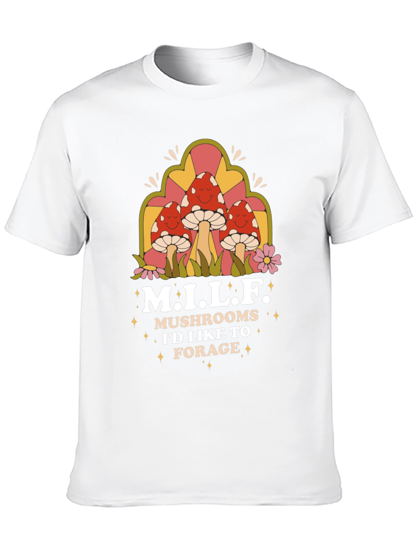 Black M.I.L.F Mushrooms Black T-Shirt view 10