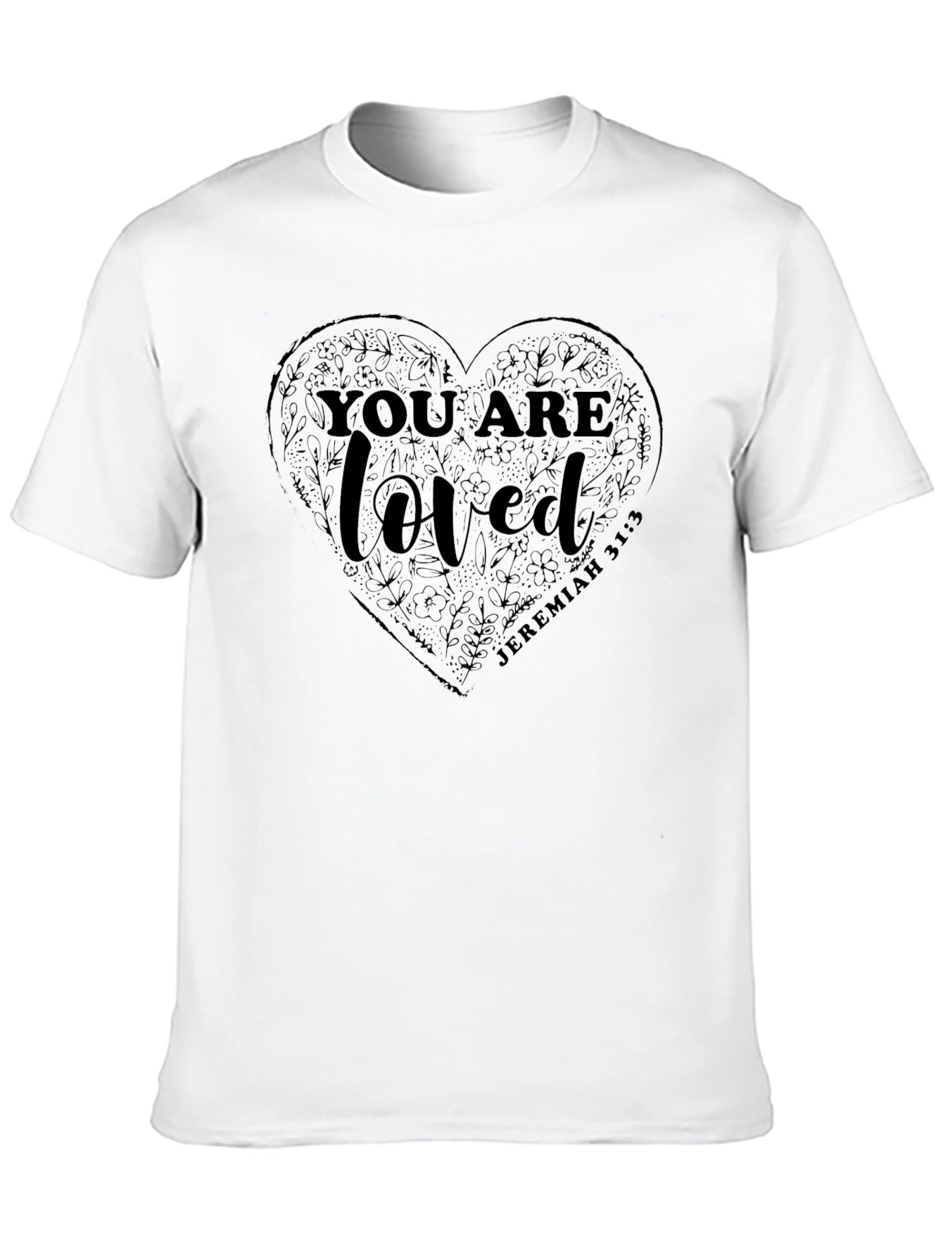Black You Are Loved Heart Graphic T-Shirt view 10