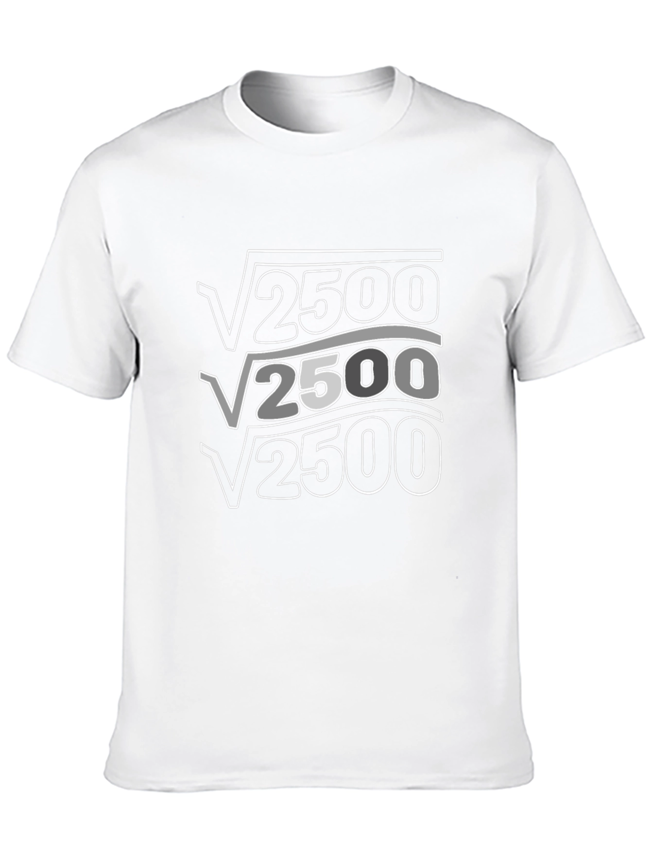 Black Math Humor T-Shirt: Square Root of 2500 = 50 view 10