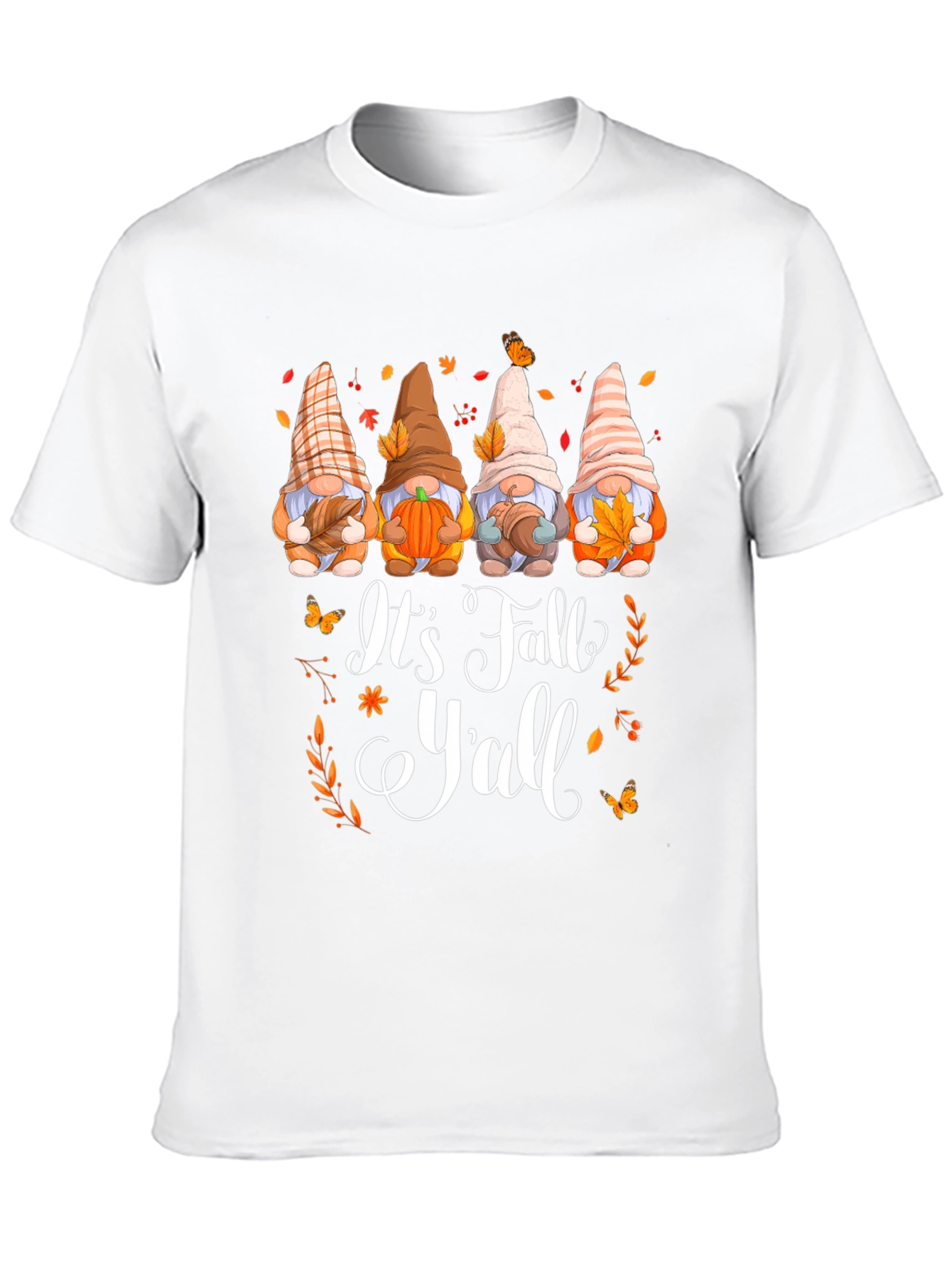 Black It's Fall Y'all Gnomes Graphic T-Shirt view 10