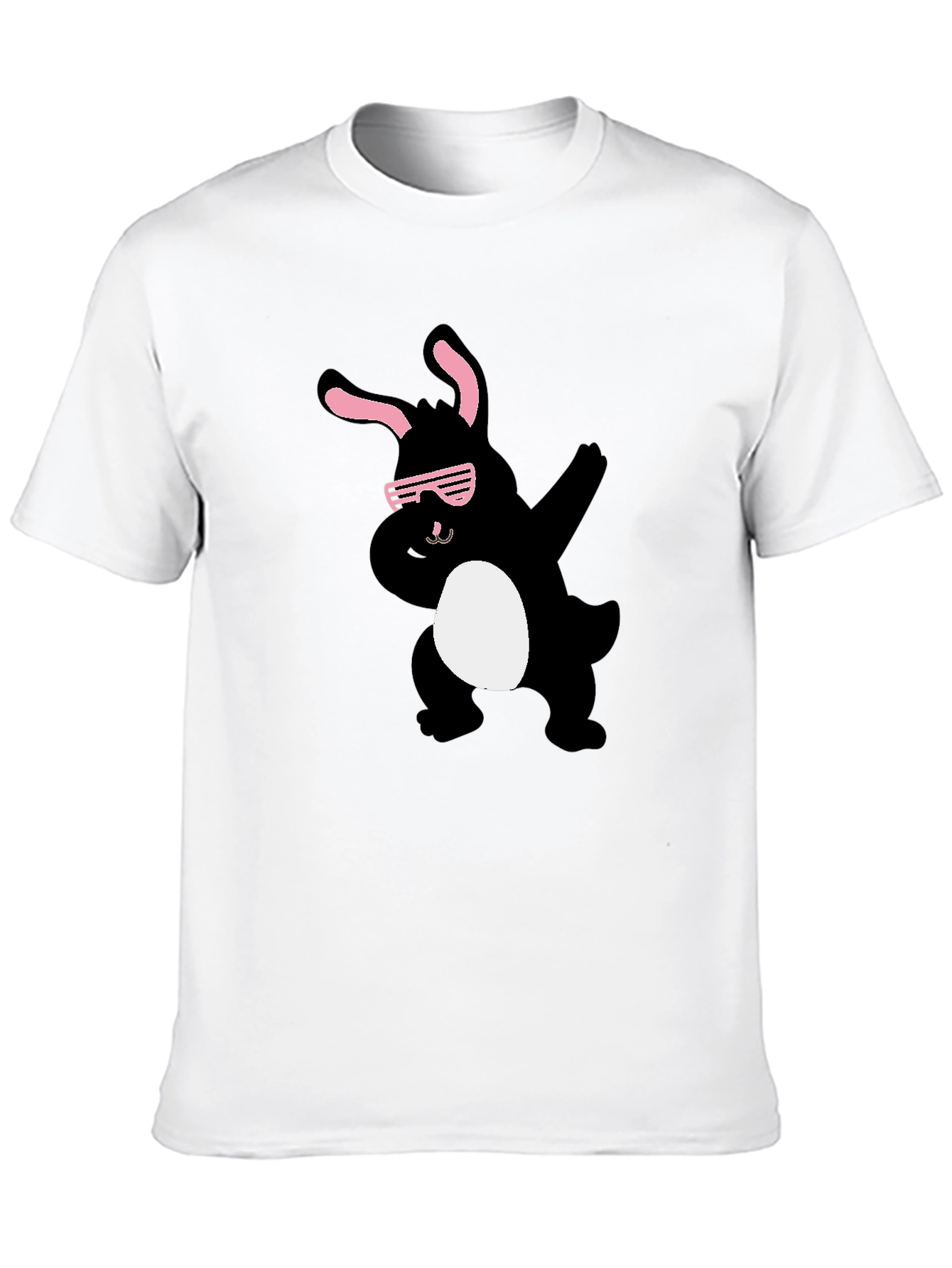 Black Cool Bunny Dab T-Shirt - Black Cotton Tee view 10