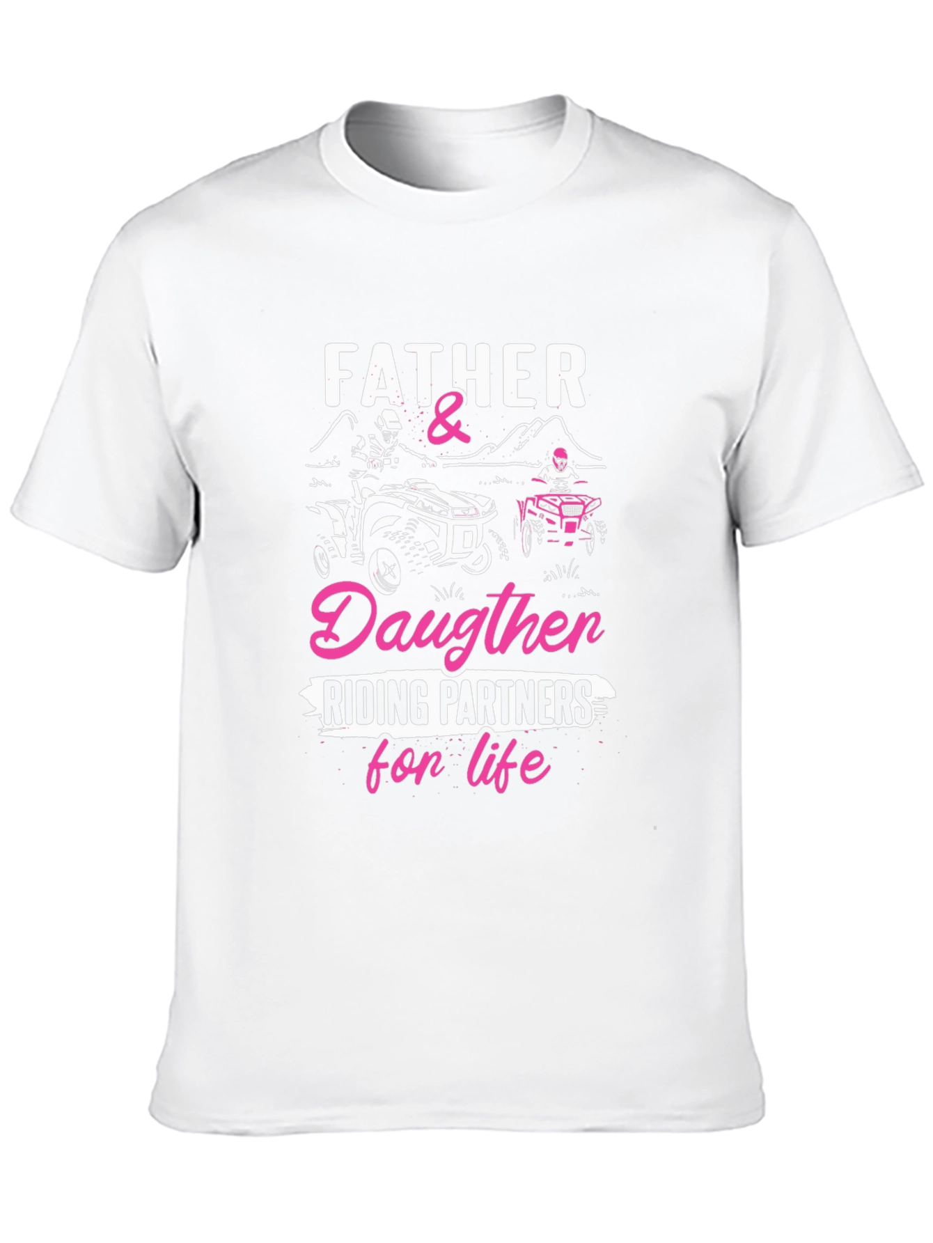 Black Father & Daughter Riding Partners T-Shirt view 10