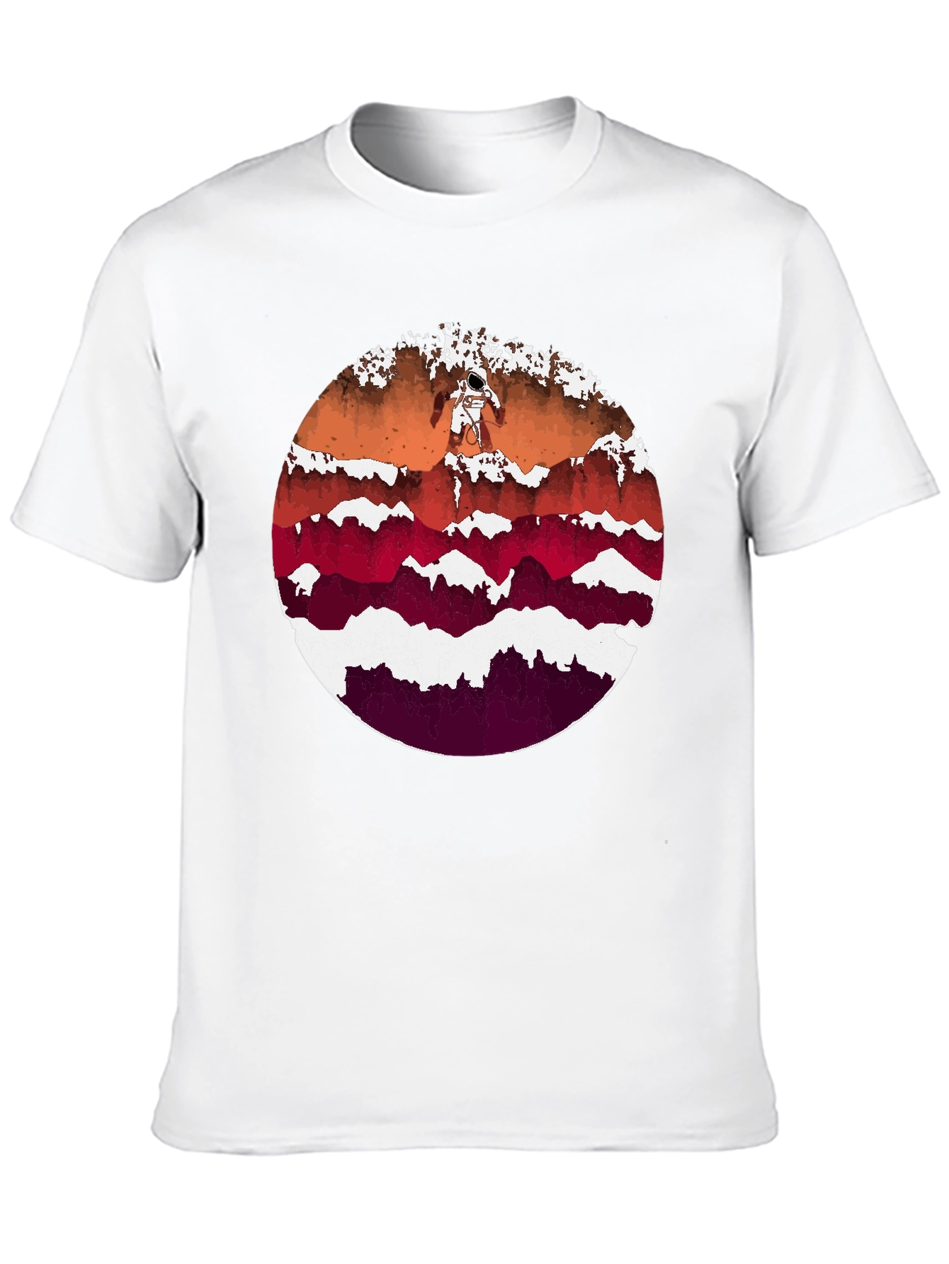 Astronaut Mountainscape Graphic Tee - Black - 10