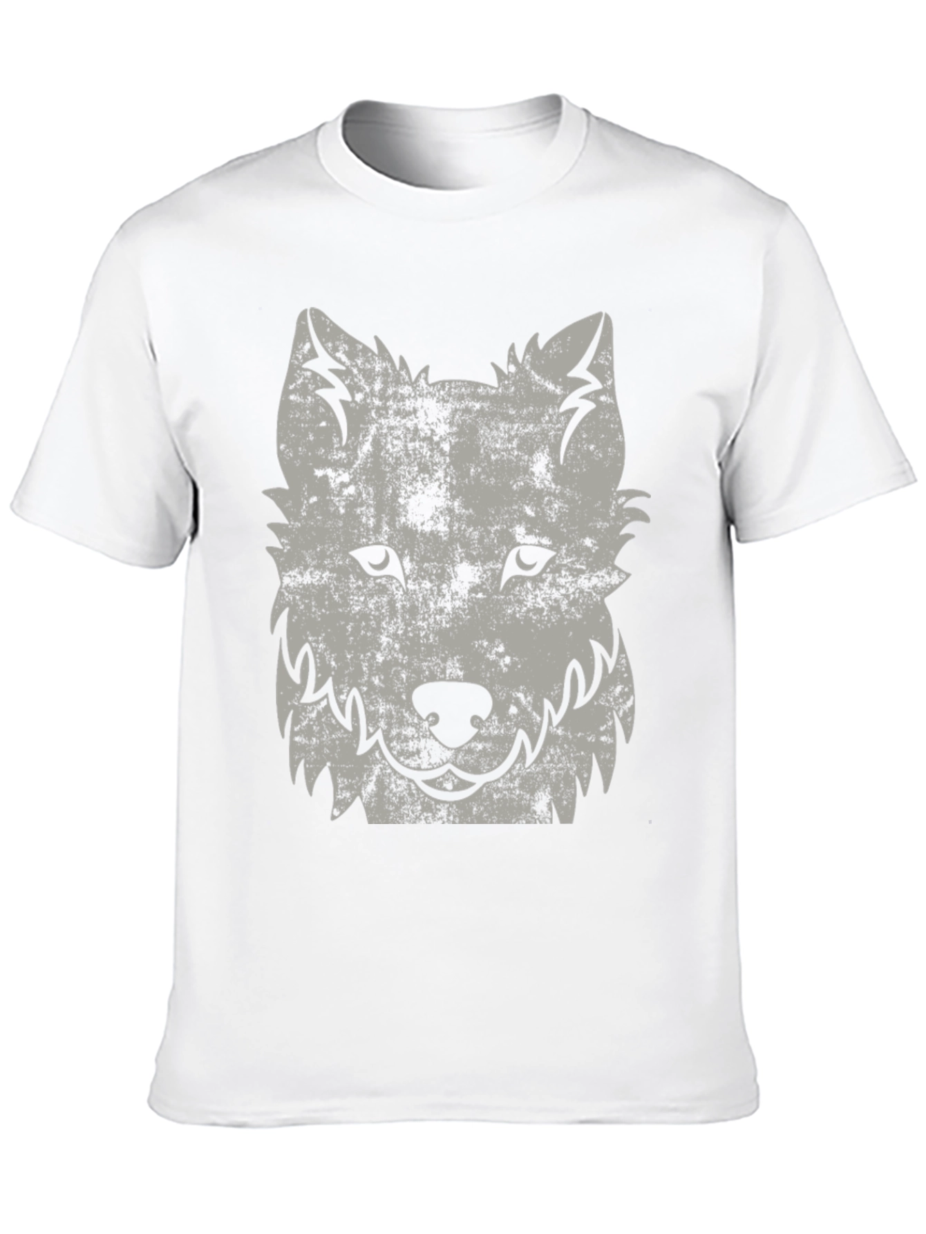 Black Distressed Wolf Graphic Black T-Shirt view 10