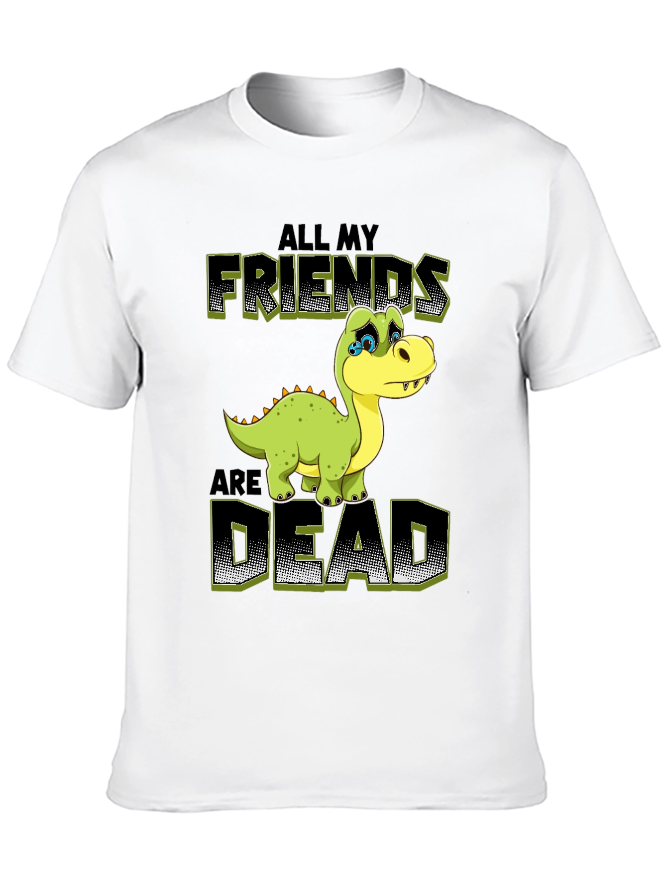 Black Sad Dinosaur Graphic Tee - All My Friends Are Dead T-Shirt view 10