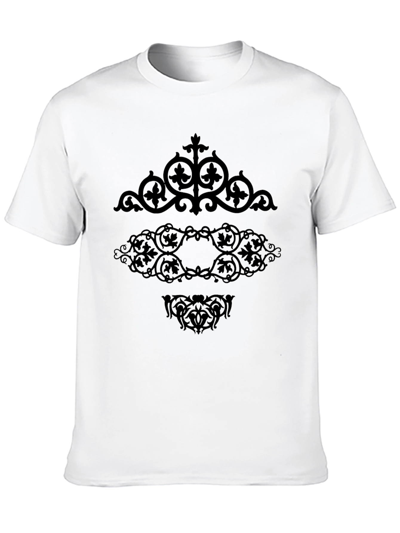 Ornate Scrollwork Black Graphic Tee - 10