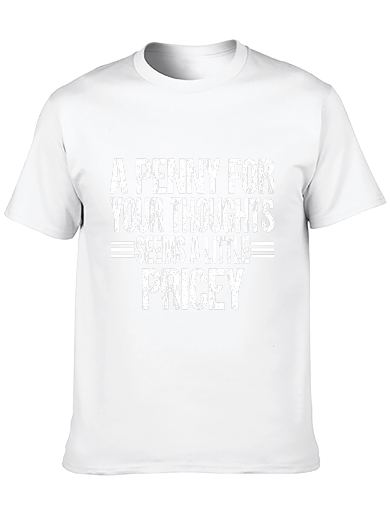 Black Funny "A Penny For Your Thoughts" Graphic T-Shirt view 10