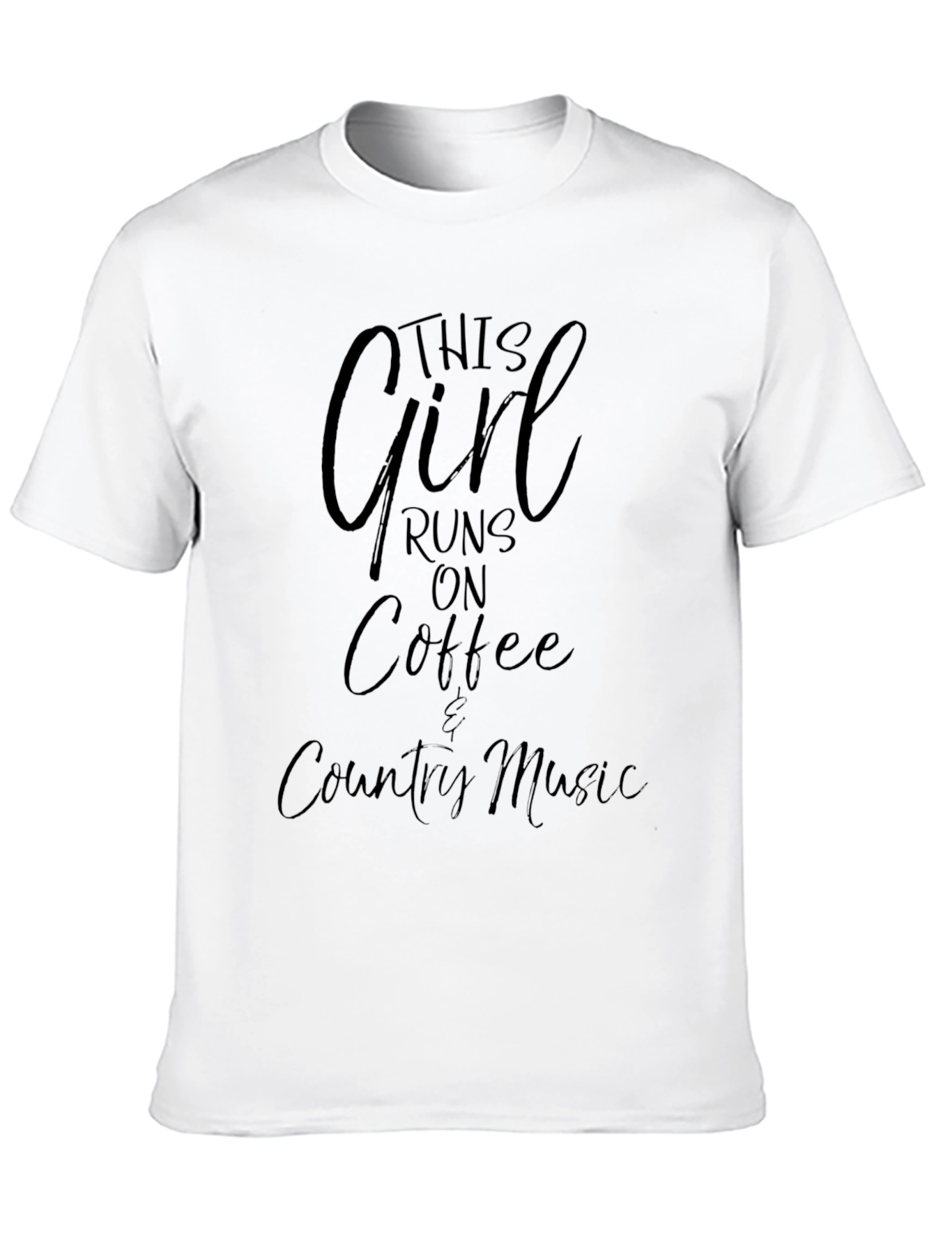 Black This Girl Runs on Coffee & Country Music T-Shirt view 10