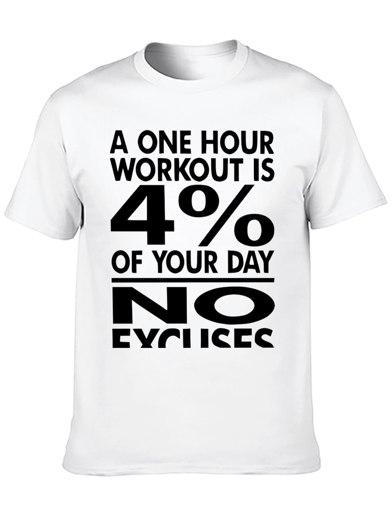 Black Workout Motivation Tee: No Excuses Gym Shirt view 10