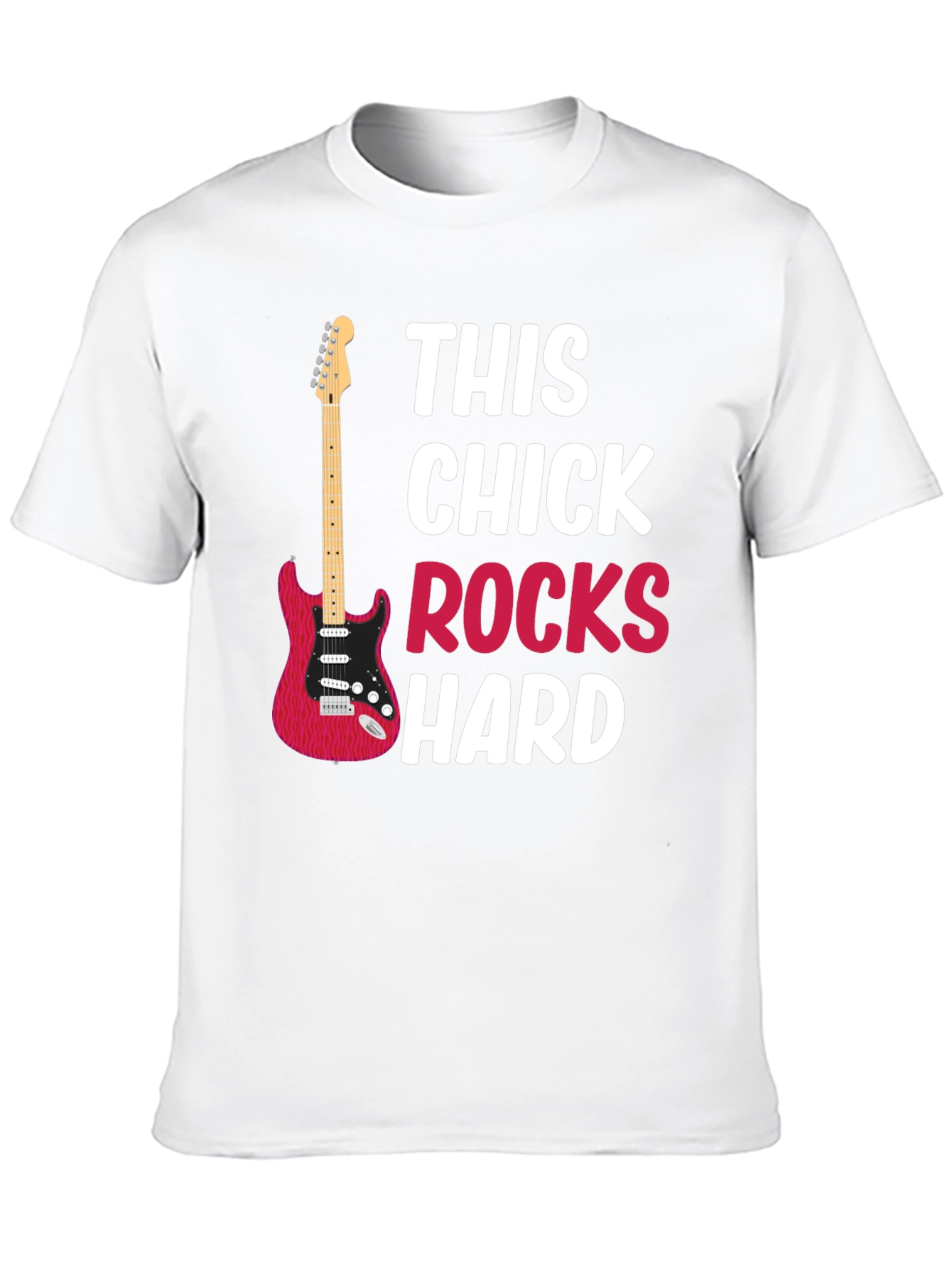 Black This Chick Rocks Hard Graphic T-Shirt view 10