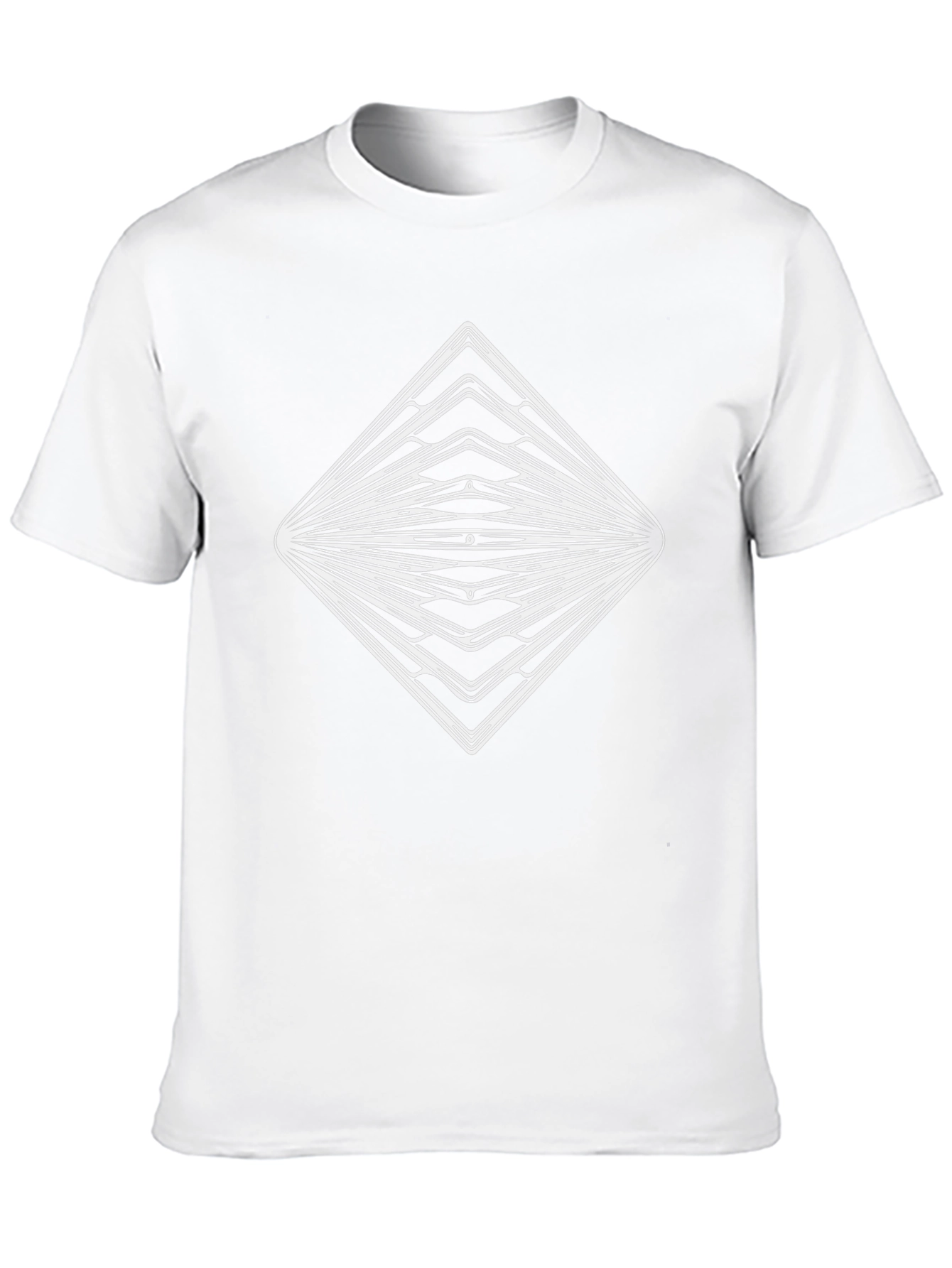 Black Geometric Diamond Graphic Black T-Shirt view 10