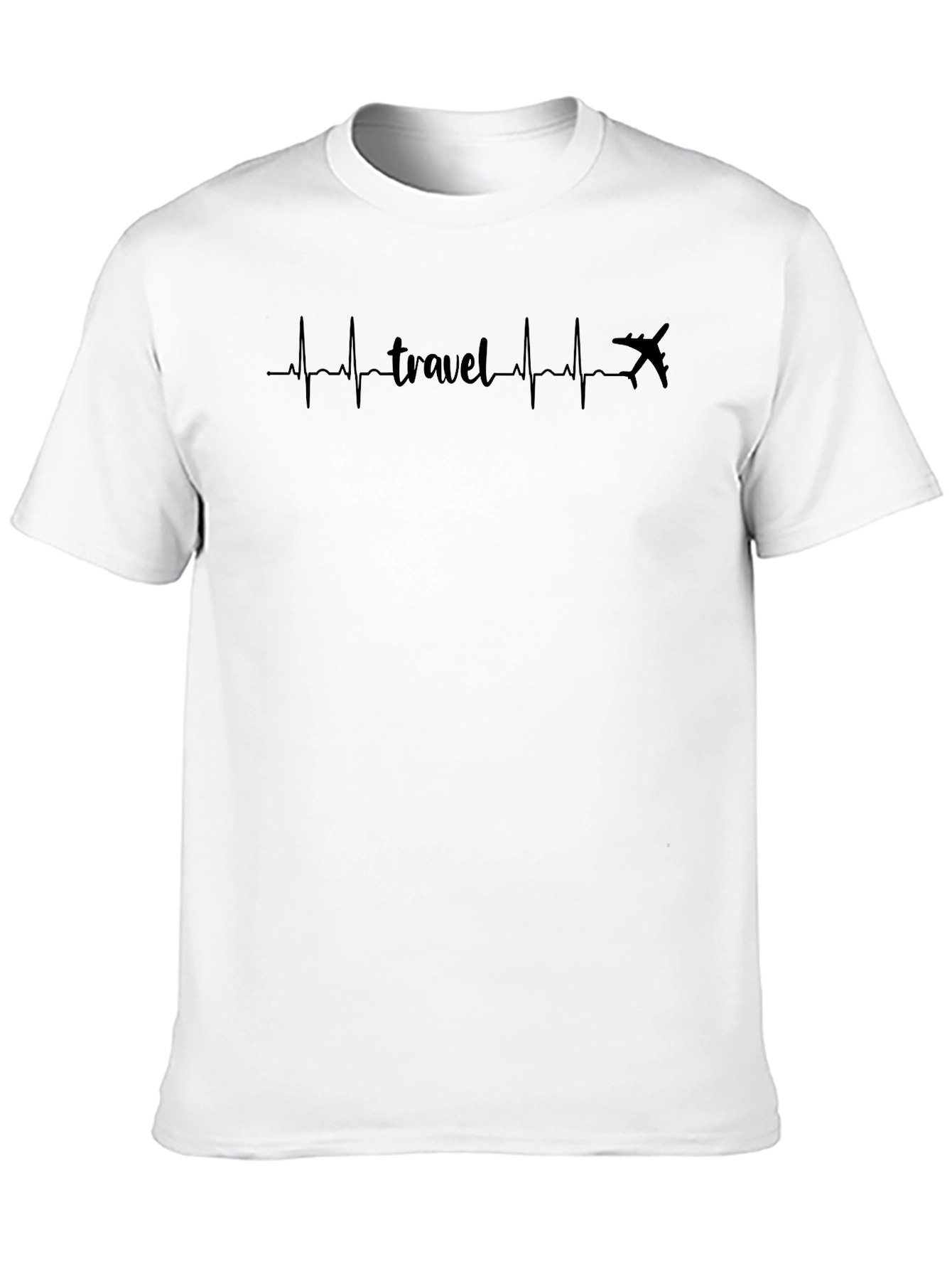 Black Travel Heartbeat T-Shirt - Adventure Awaits! view 10