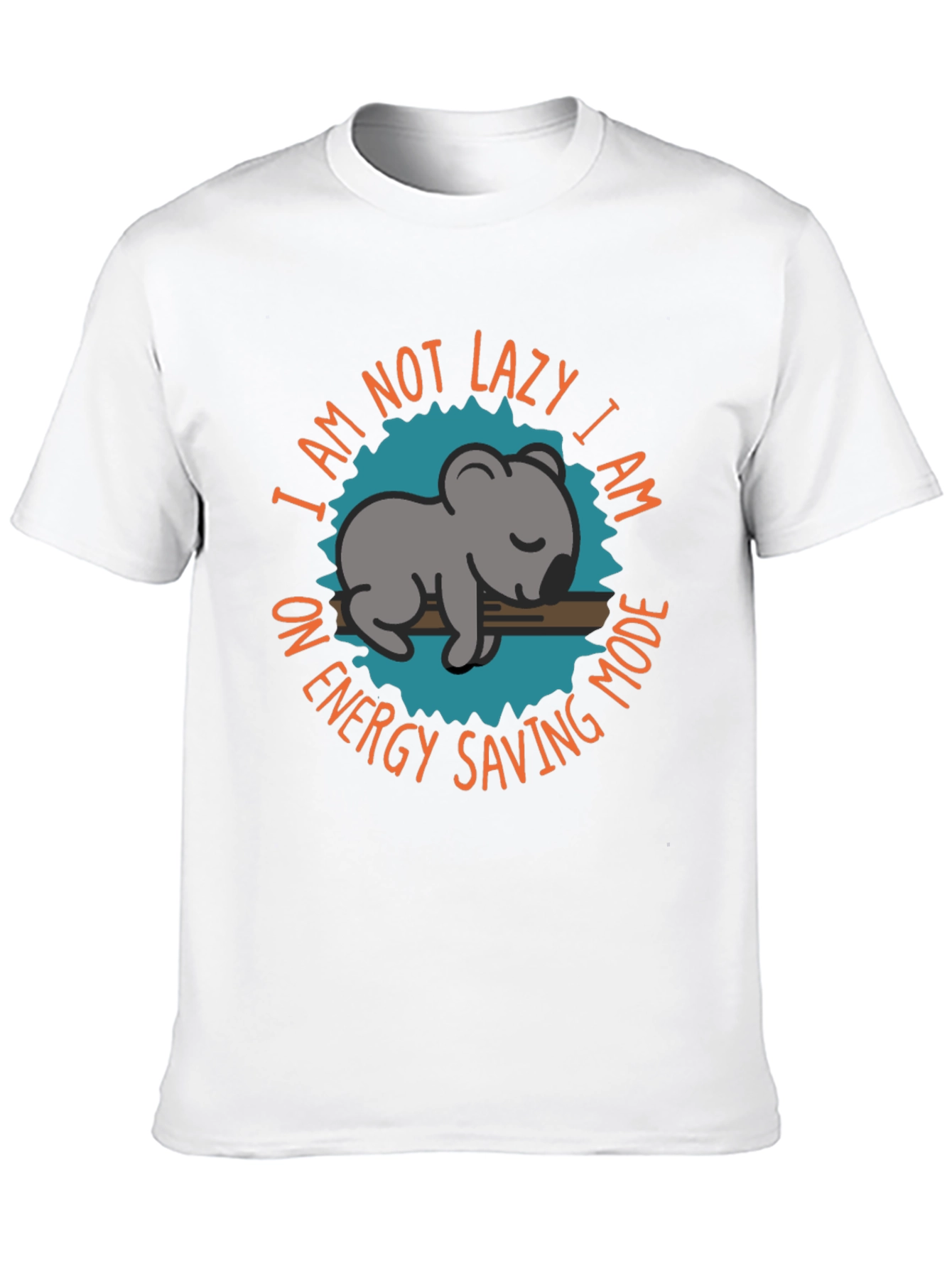 Black Energy Saving Mode Koala T-Shirt, Relaxed Fit view 10