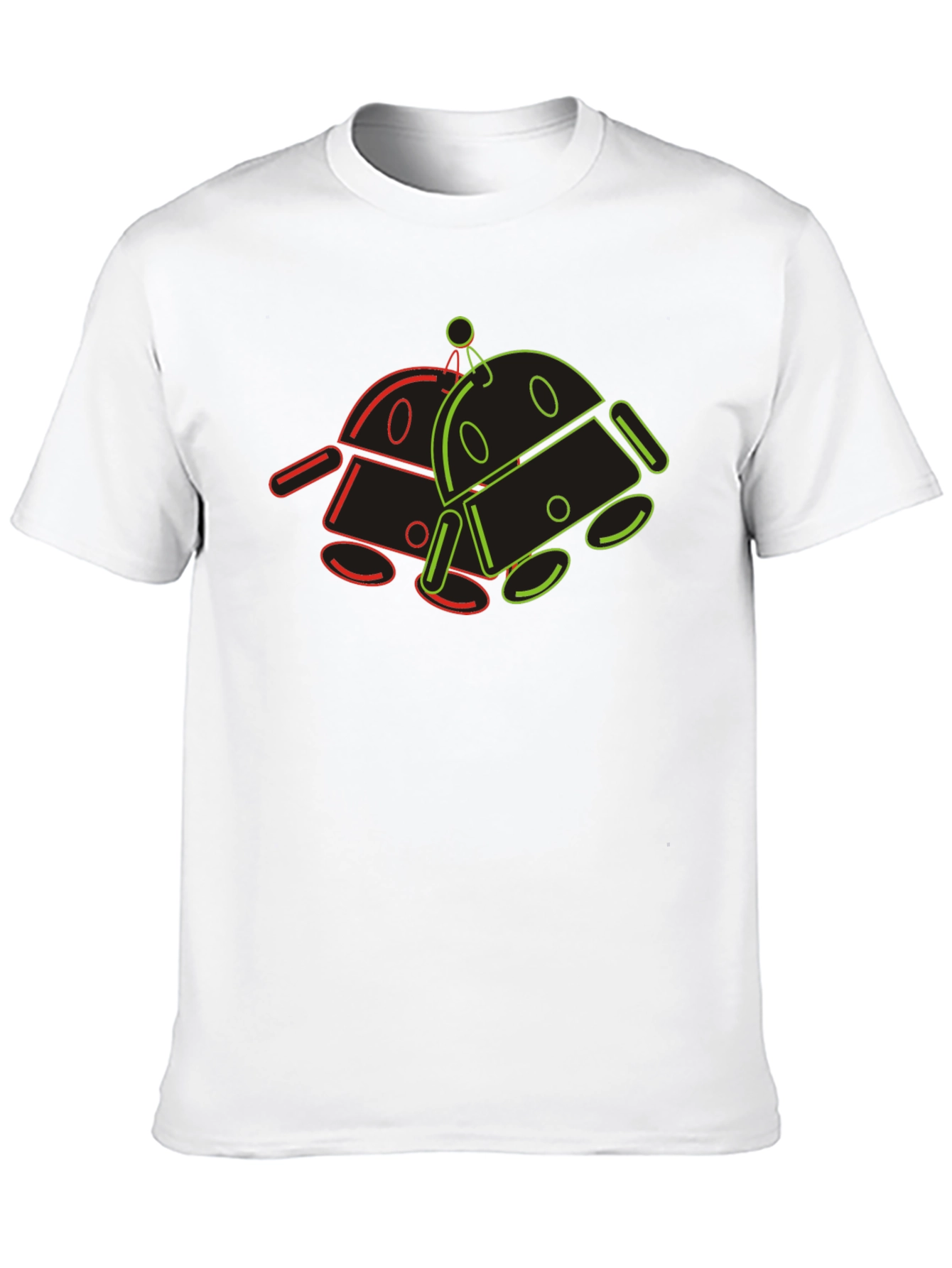 Black Retro Robot Graphic Tee - Cool Geek Style view 10