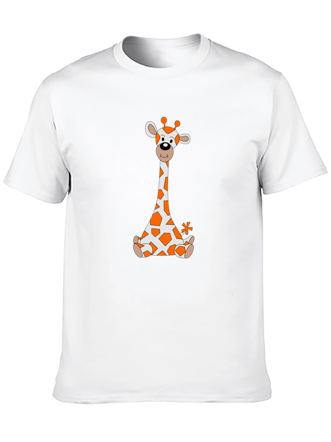 Black Giraffe Cartoon T-Shirt - Black Cotton Tee view 10