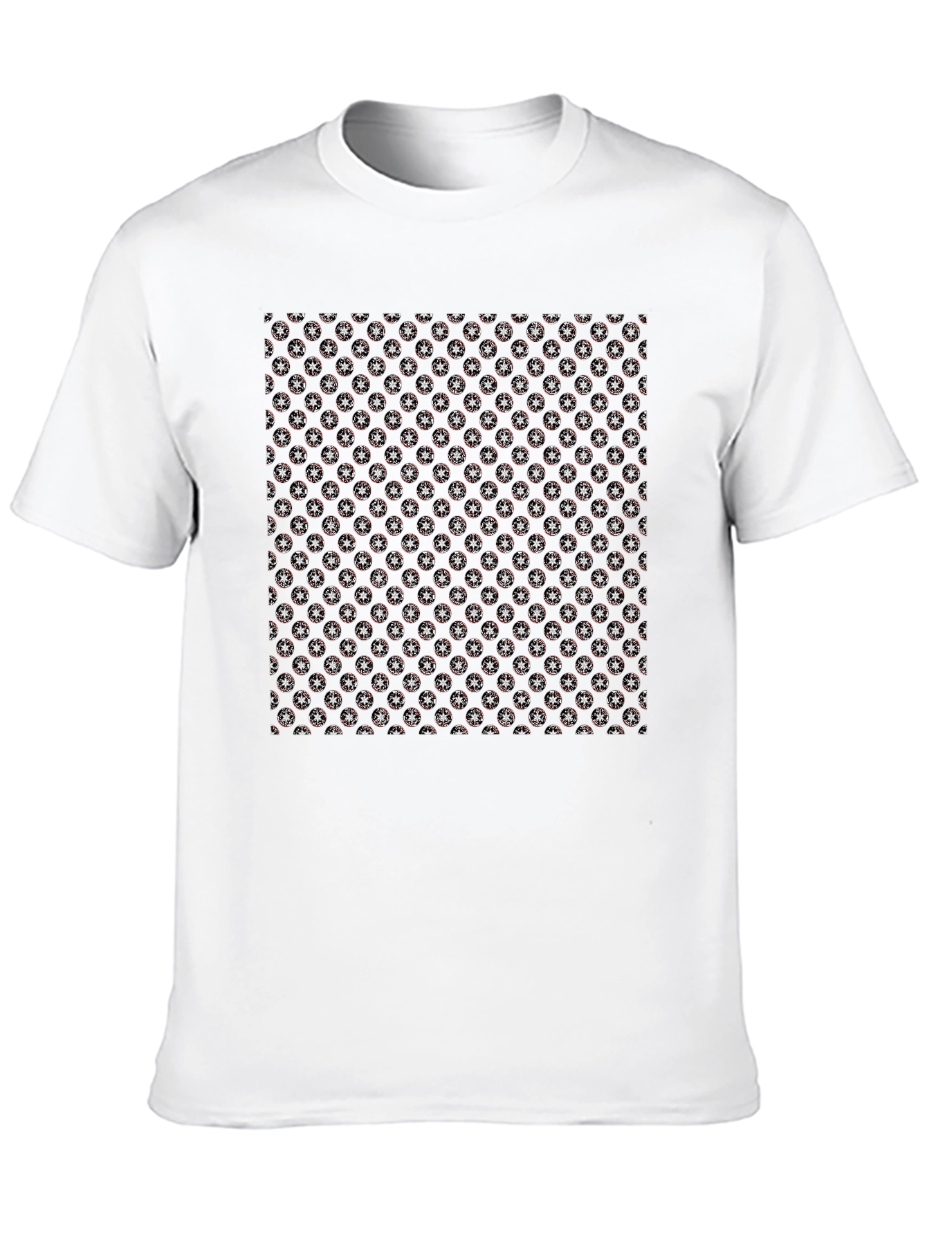 Black Patterned Graphic Print Men's T-Shirt view 10