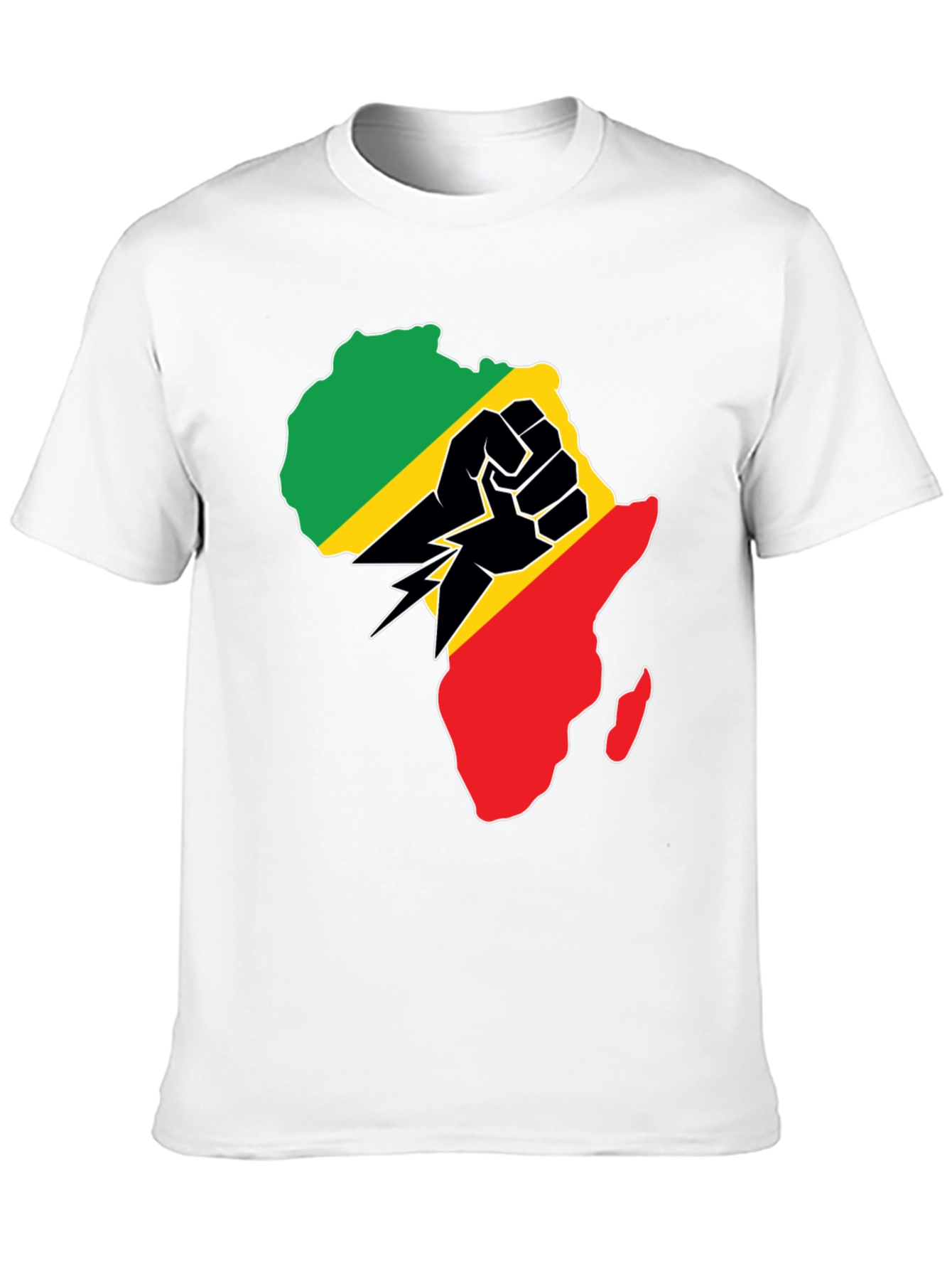 Black African Continent Graphic Black T-Shirt view 10