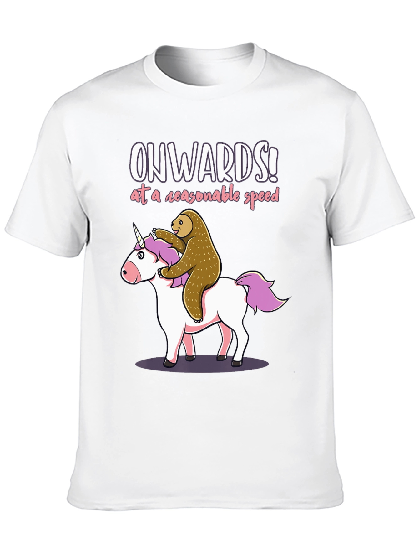 Black Onwards Unicorn Sloth T-Shirt - Funny Graphic Tee view 10