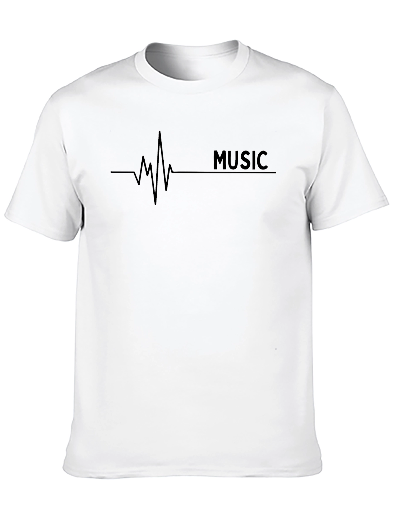 Black Music Heartbeat Graphic Tee - Black Casual T-Shirt view 10