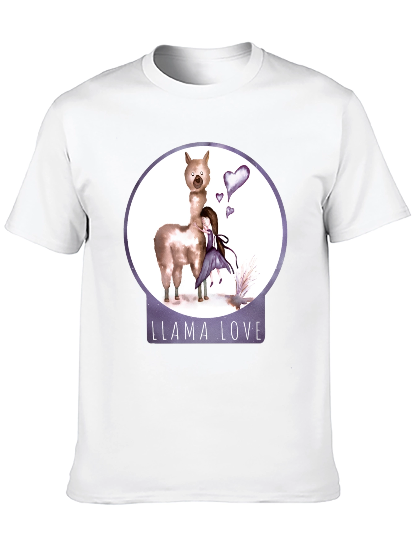 Black Llama Love Graphic T-Shirt, Cute Animal Tee view 10
