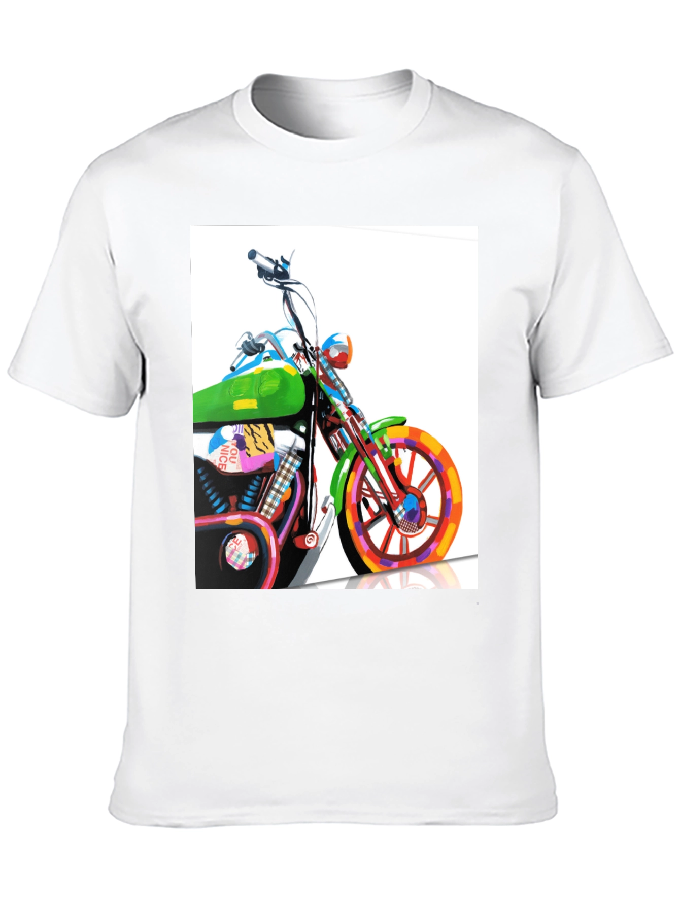 Black Motorcycle Graphic Tee - Artistic Biker T-Shirt view 10