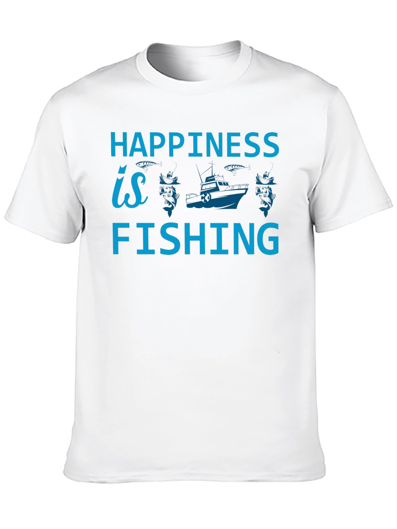 Black Happiness is Fishing Graphic Tee - Soft Cotton Shirt view 10